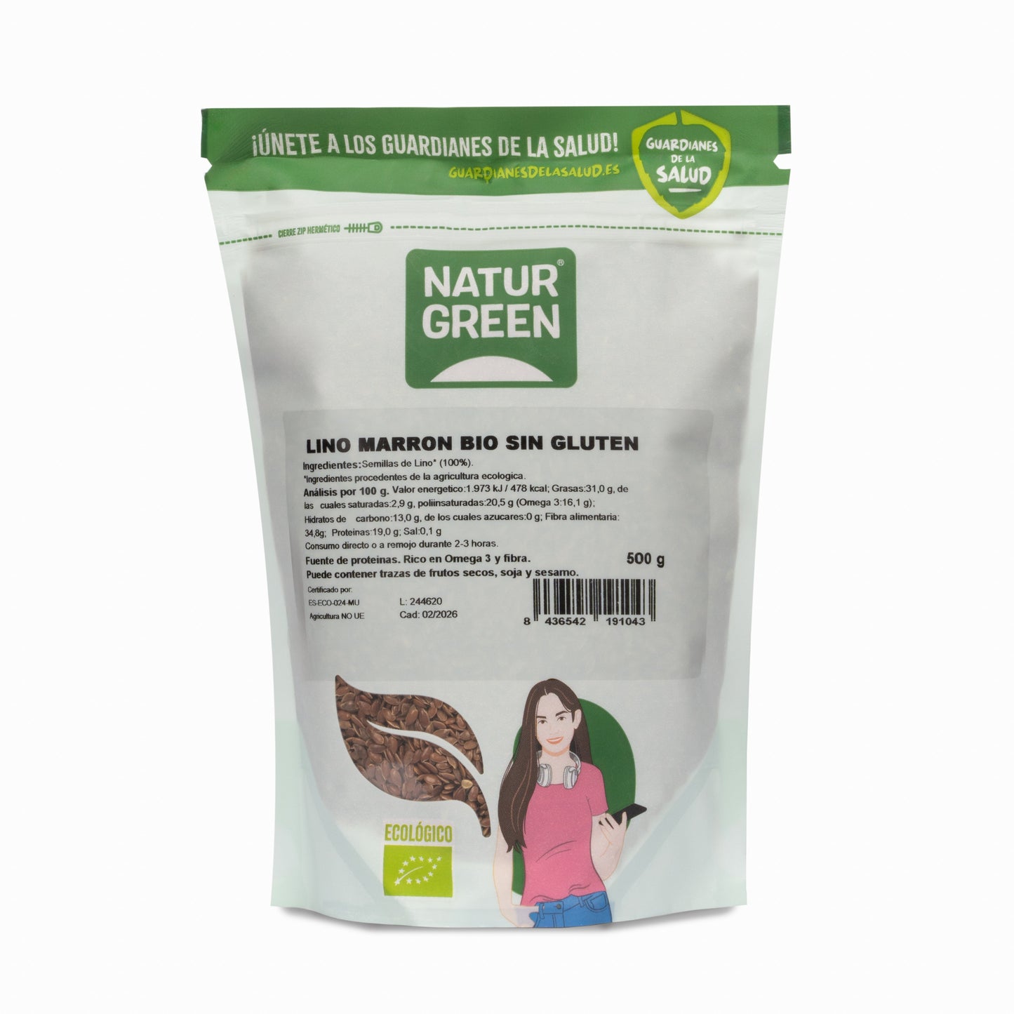 Lino Marrón Ecológico 500g NaturGreen