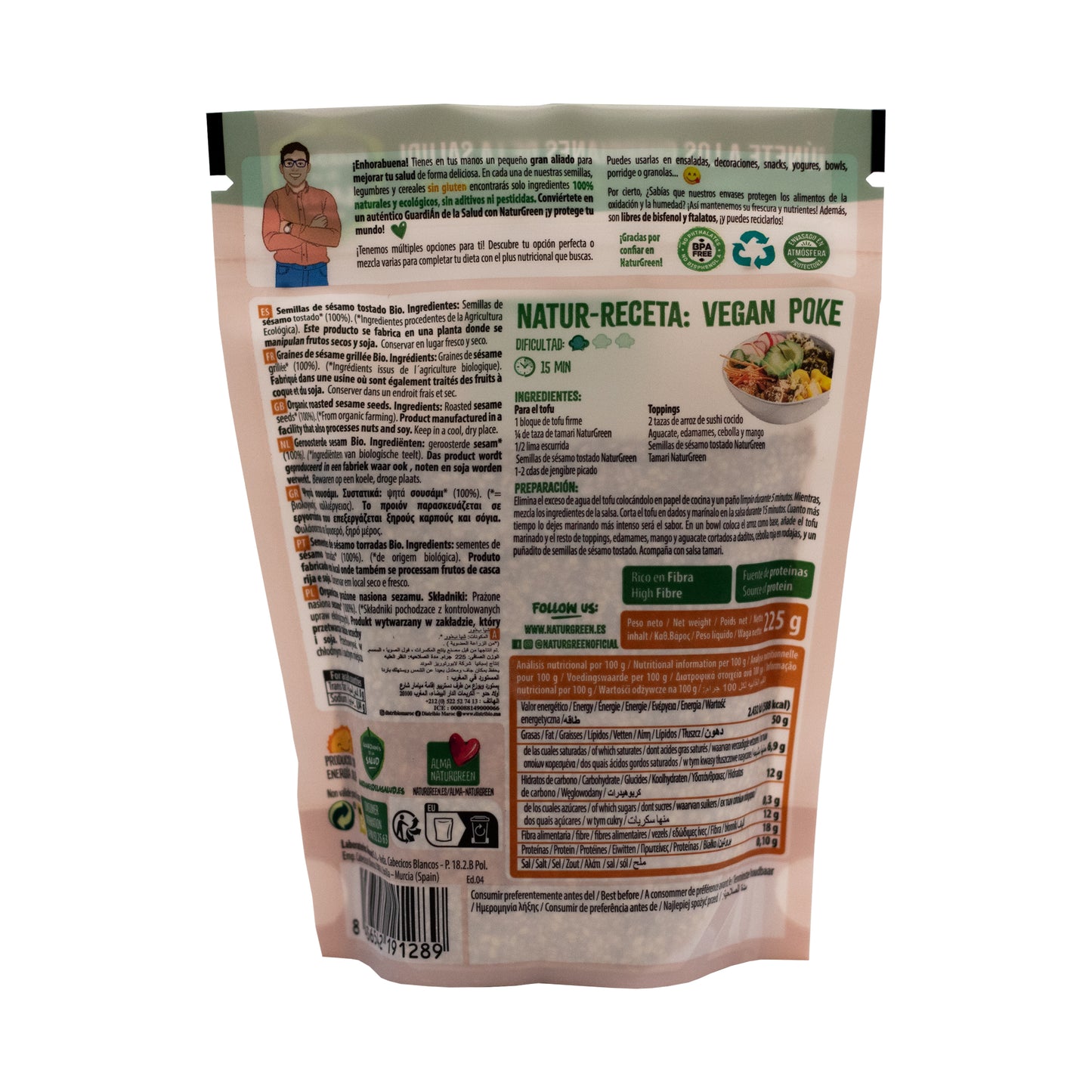 Pack 9x Sésamo Tostado Ecológico 225g NaturGreen