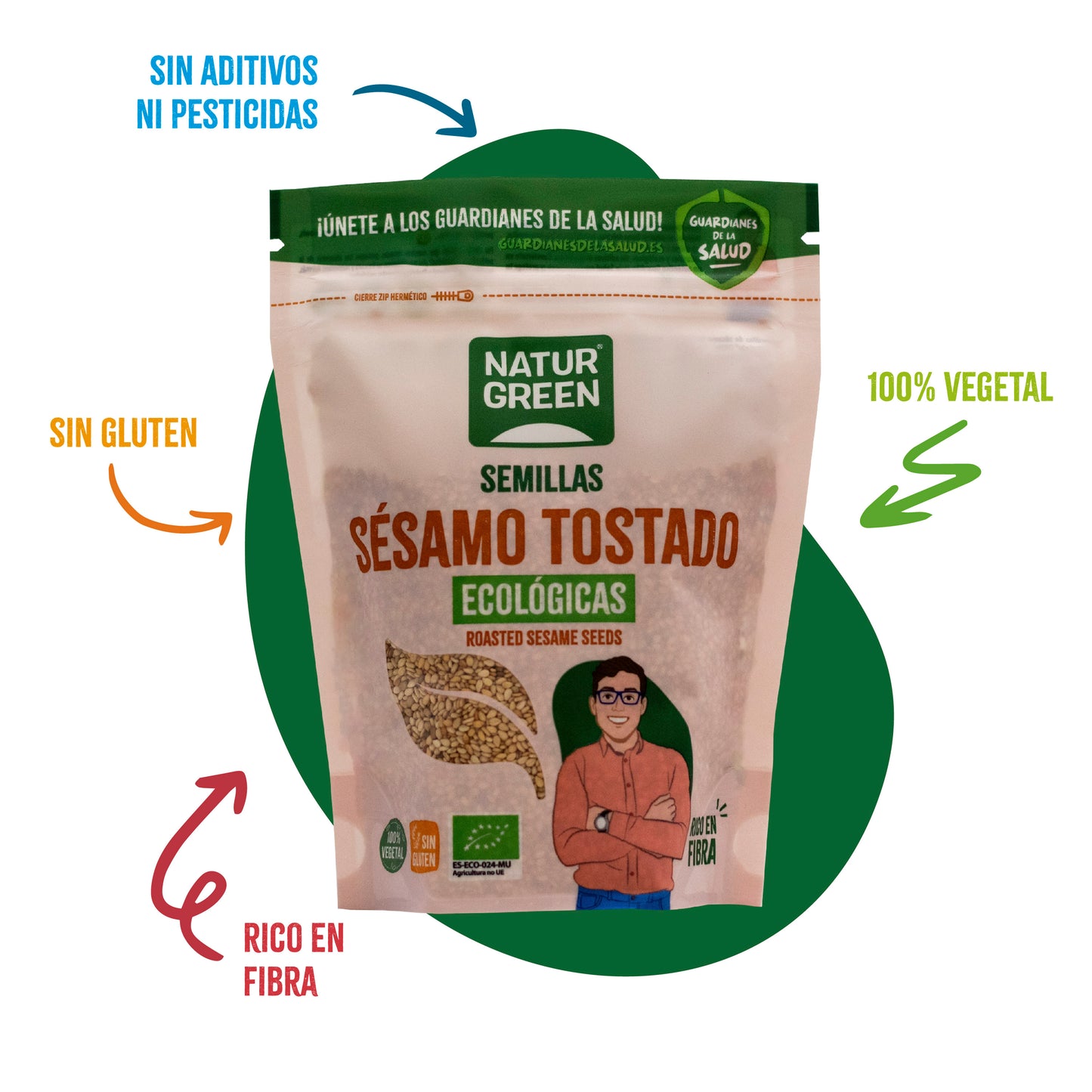 Pack 9x Sésamo Tostado Ecológico 225g NaturGreen