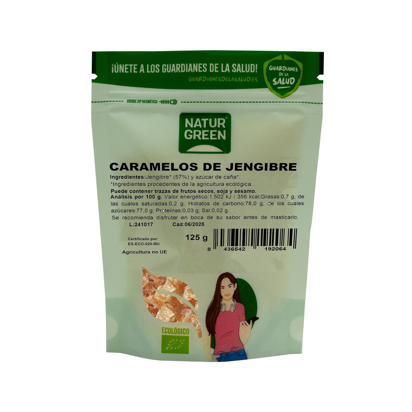 Caramelos de Jengibre Ecológicos 125g NaturGreen
