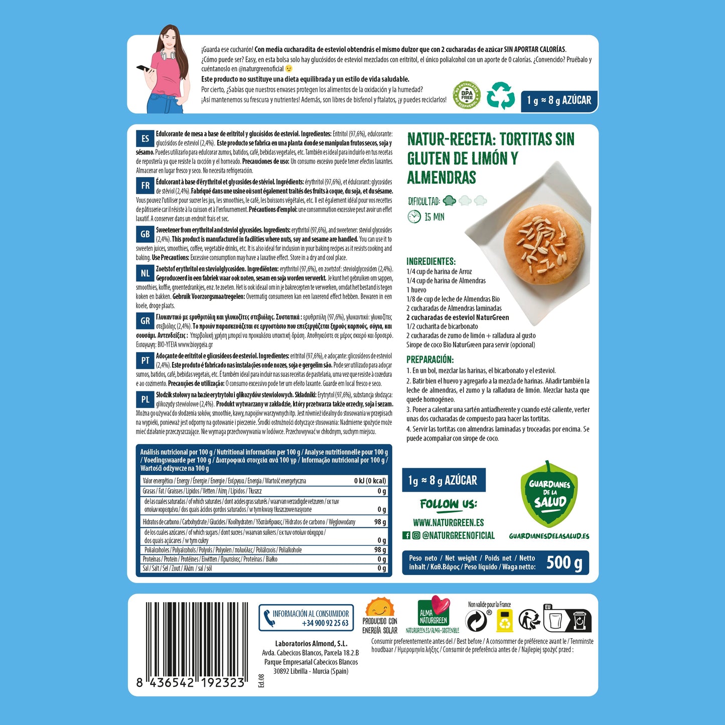 Pack 10x Steviol 500g NaturGreen