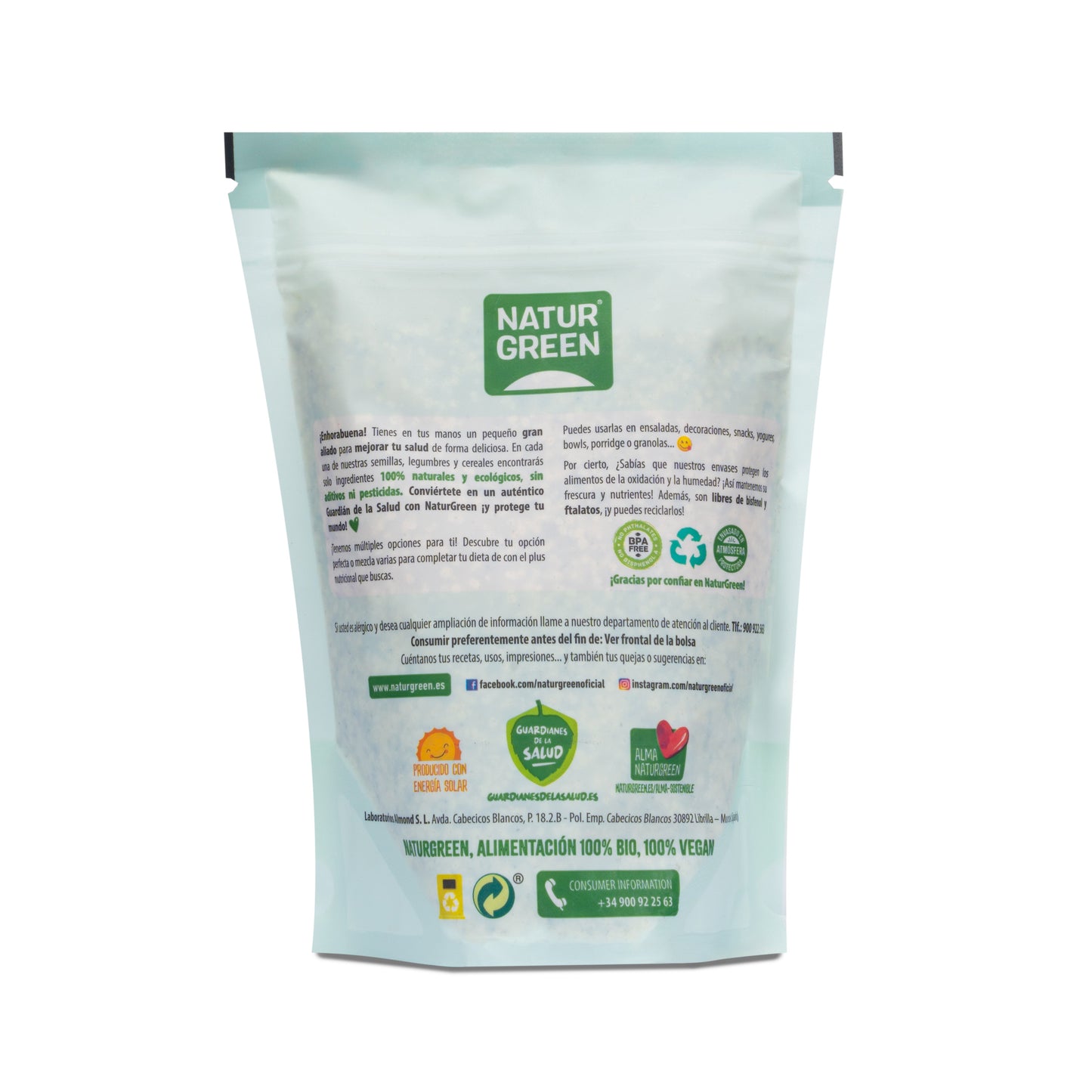 Semillas de Cáñamo Ecológicas 400g NaturGreen