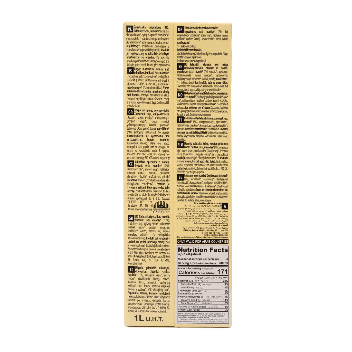 Nata ecológica para cocinar de Almendra 1 L. EcoMil Cuisine