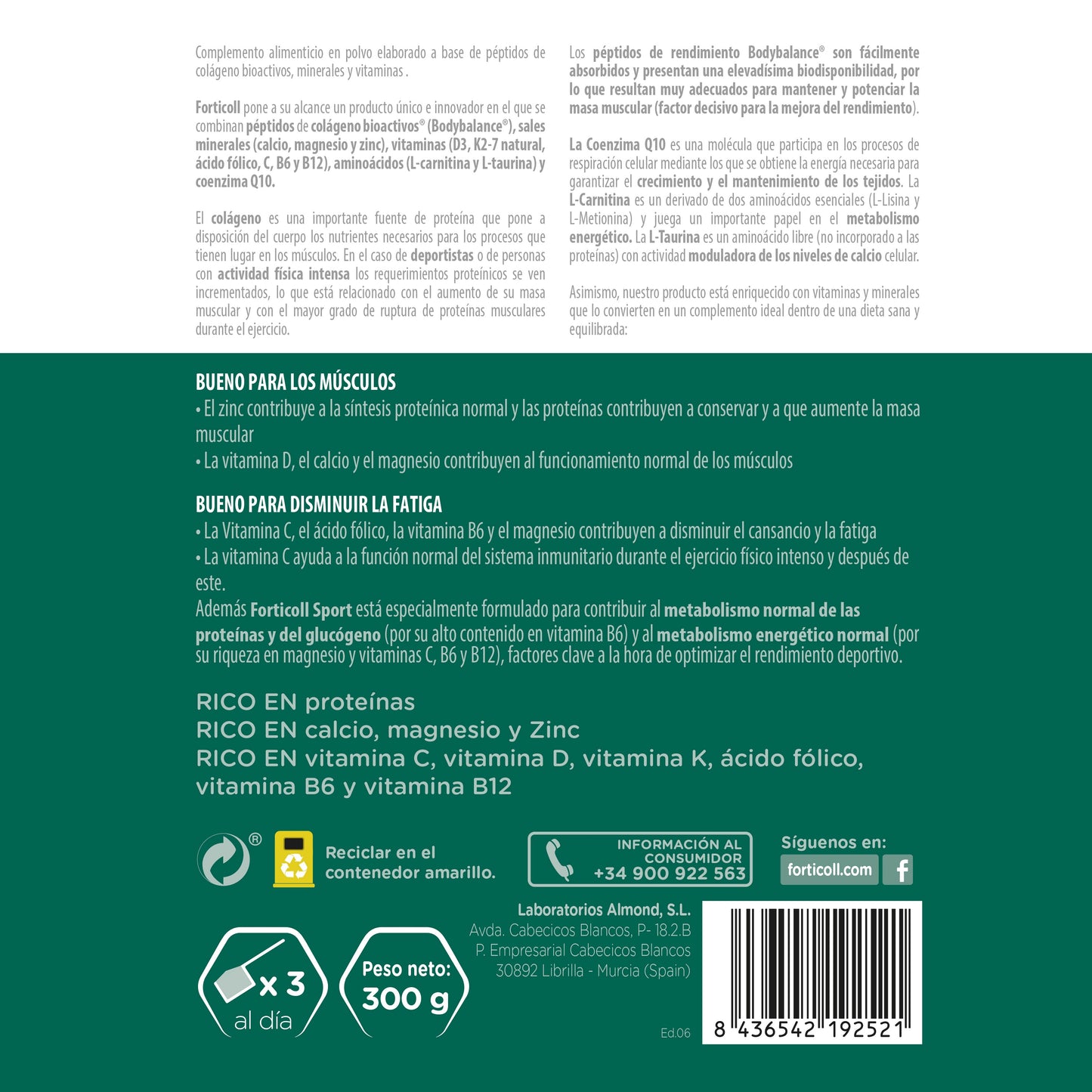 Colágeno BioActivo Sport 300 g Forticoll