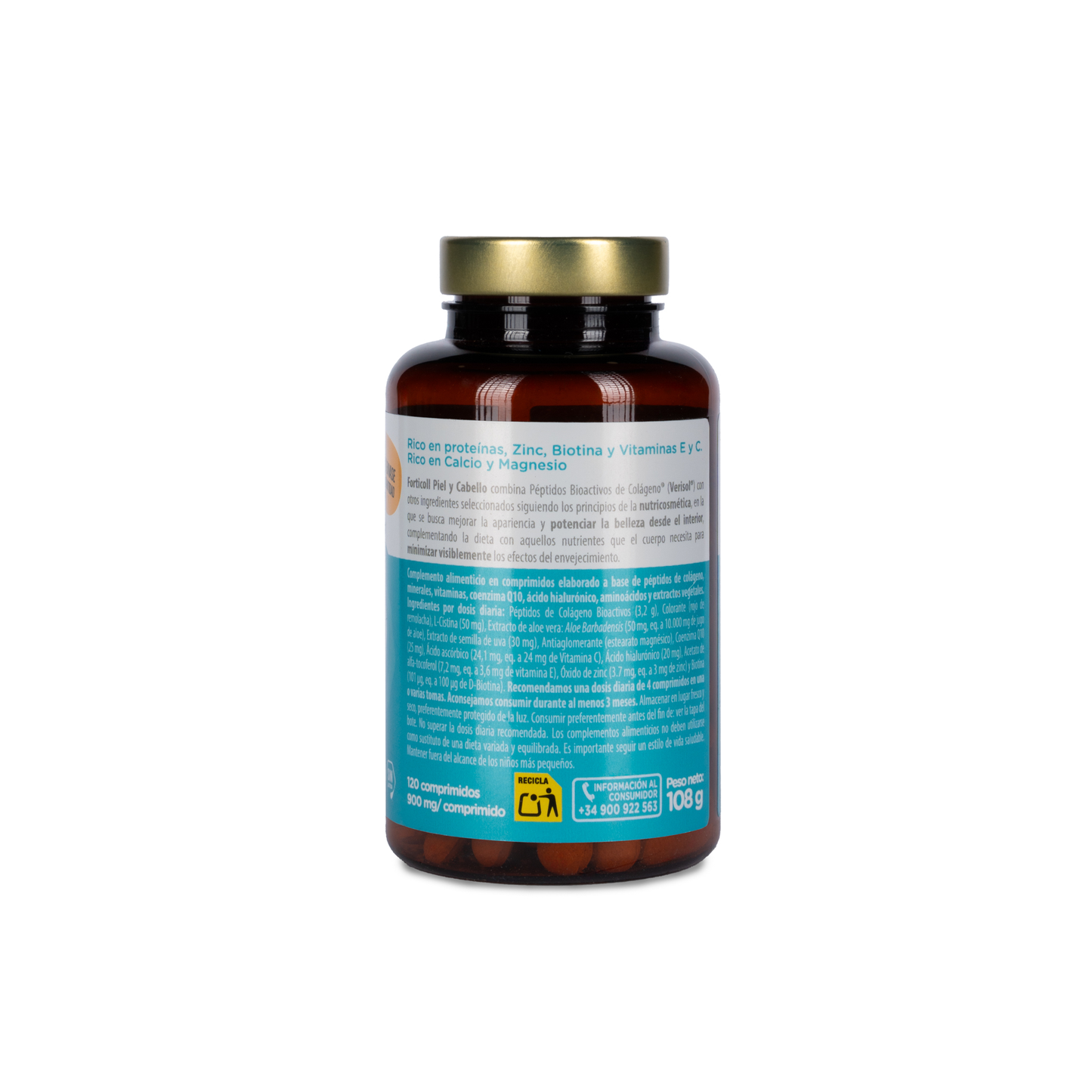 Pack 6x Colágeno BioActivo Piel y Cabello 120 comprimidos Forticoll