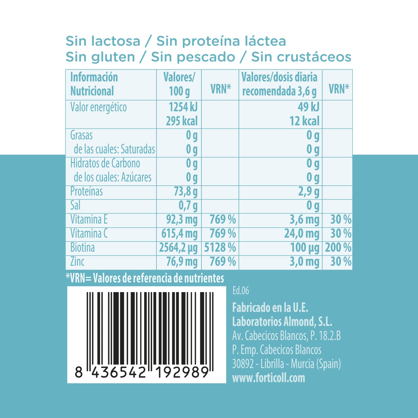 Pack 6x Colágeno BioActivo Piel y Cabello 120 comprimidos Forticoll