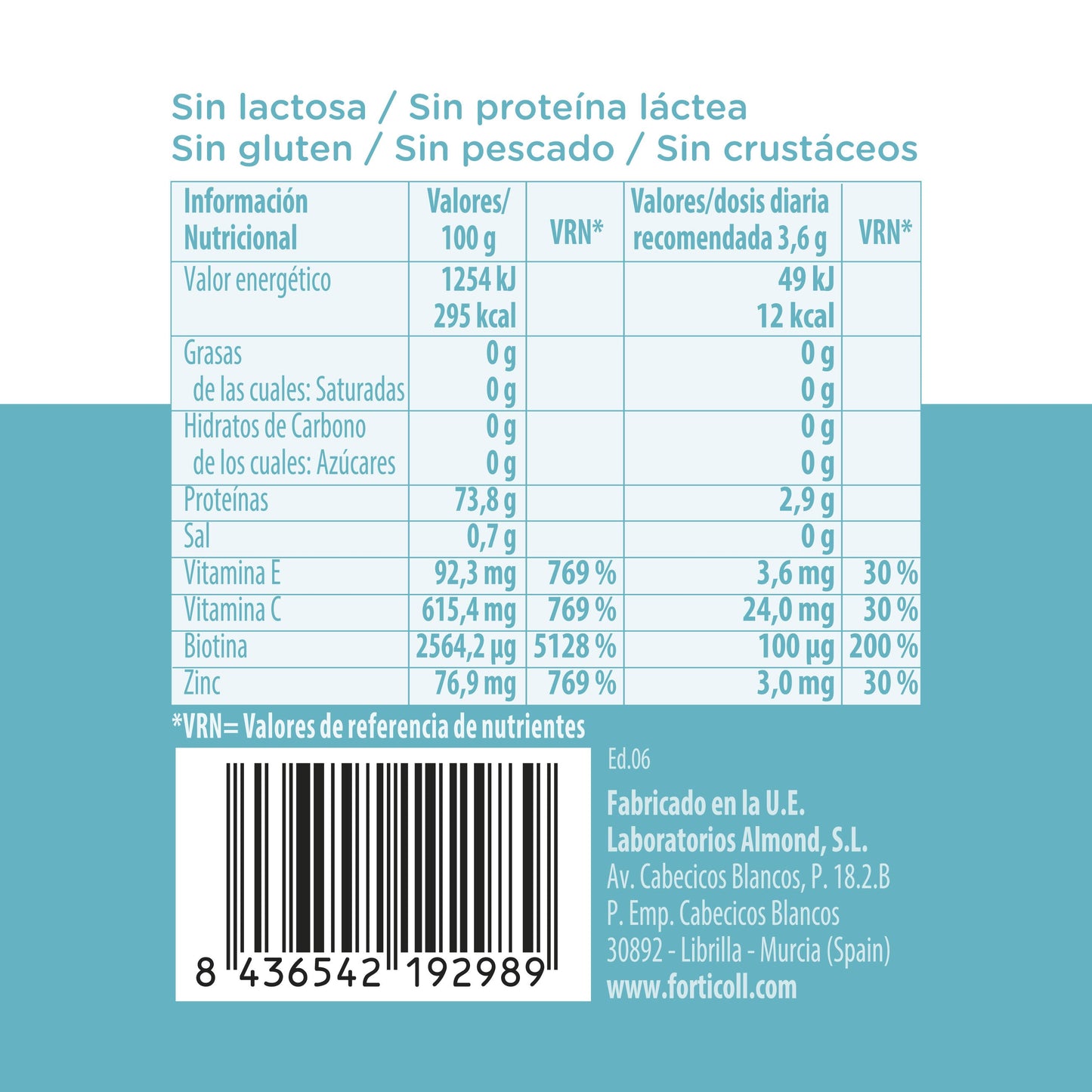 Pack 6x Colágeno BioActivo Piel y Cabello 120 comprimidos Forticoll