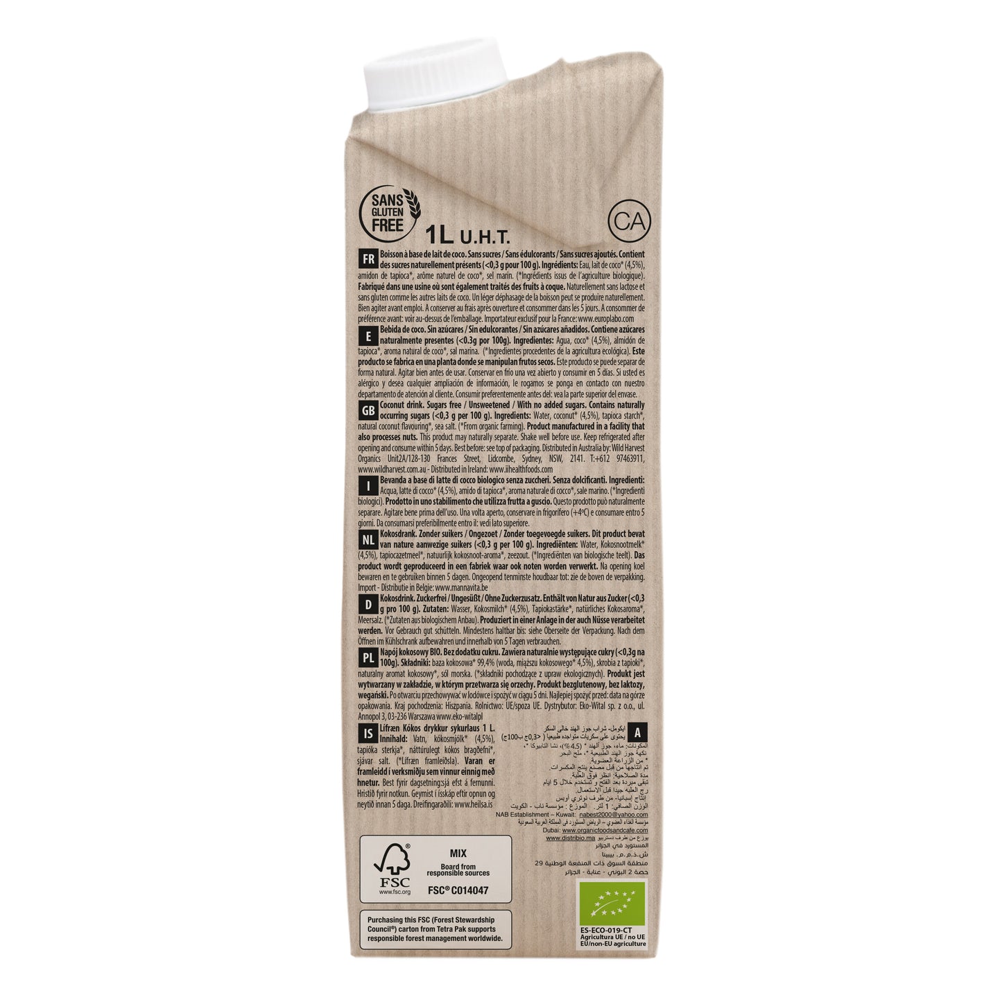 Bebida de Coco Bio Classic Nature 1L Ecomil
