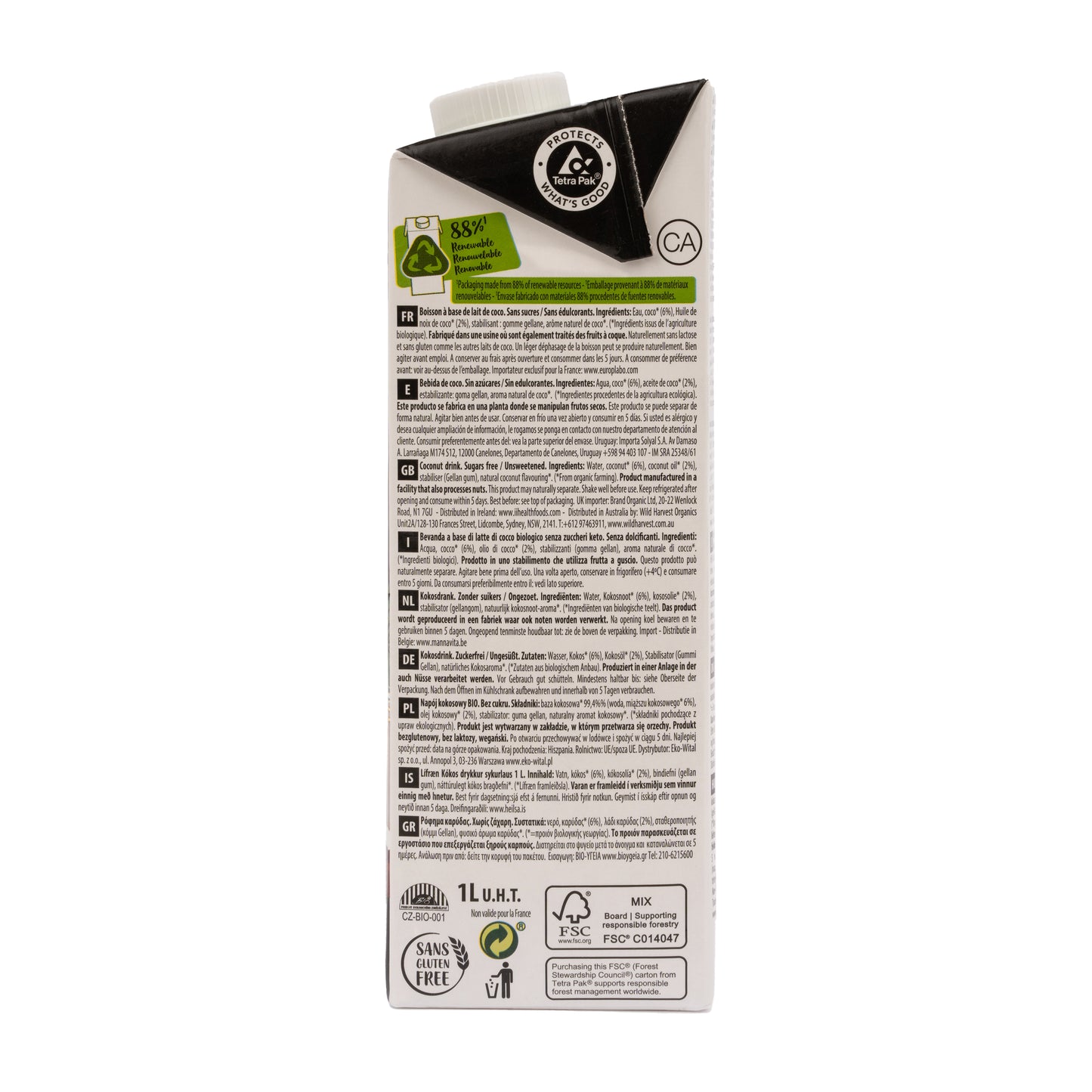 Bebida de Coco Keto Bio 1L Ecomil