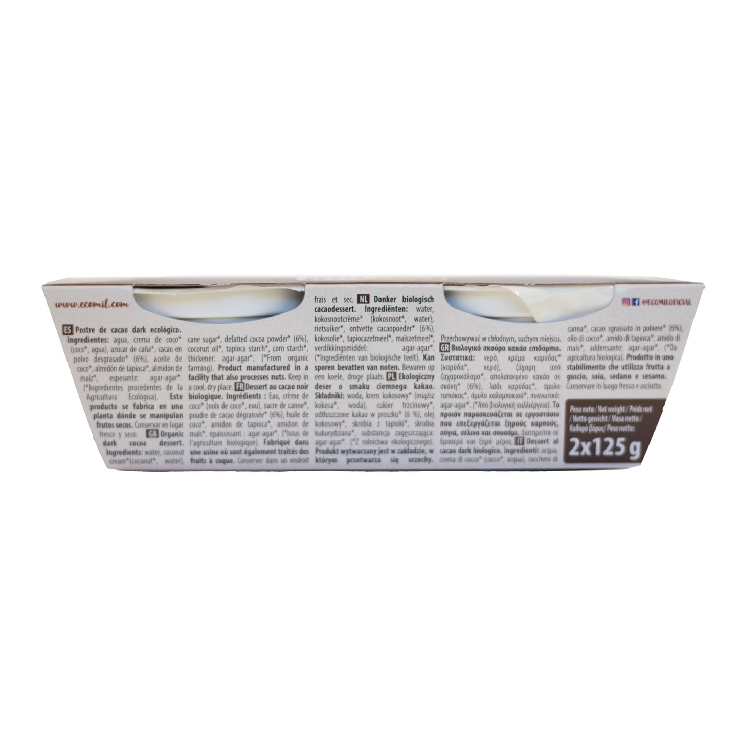 Postre Cacao Dark Bio Ecomil