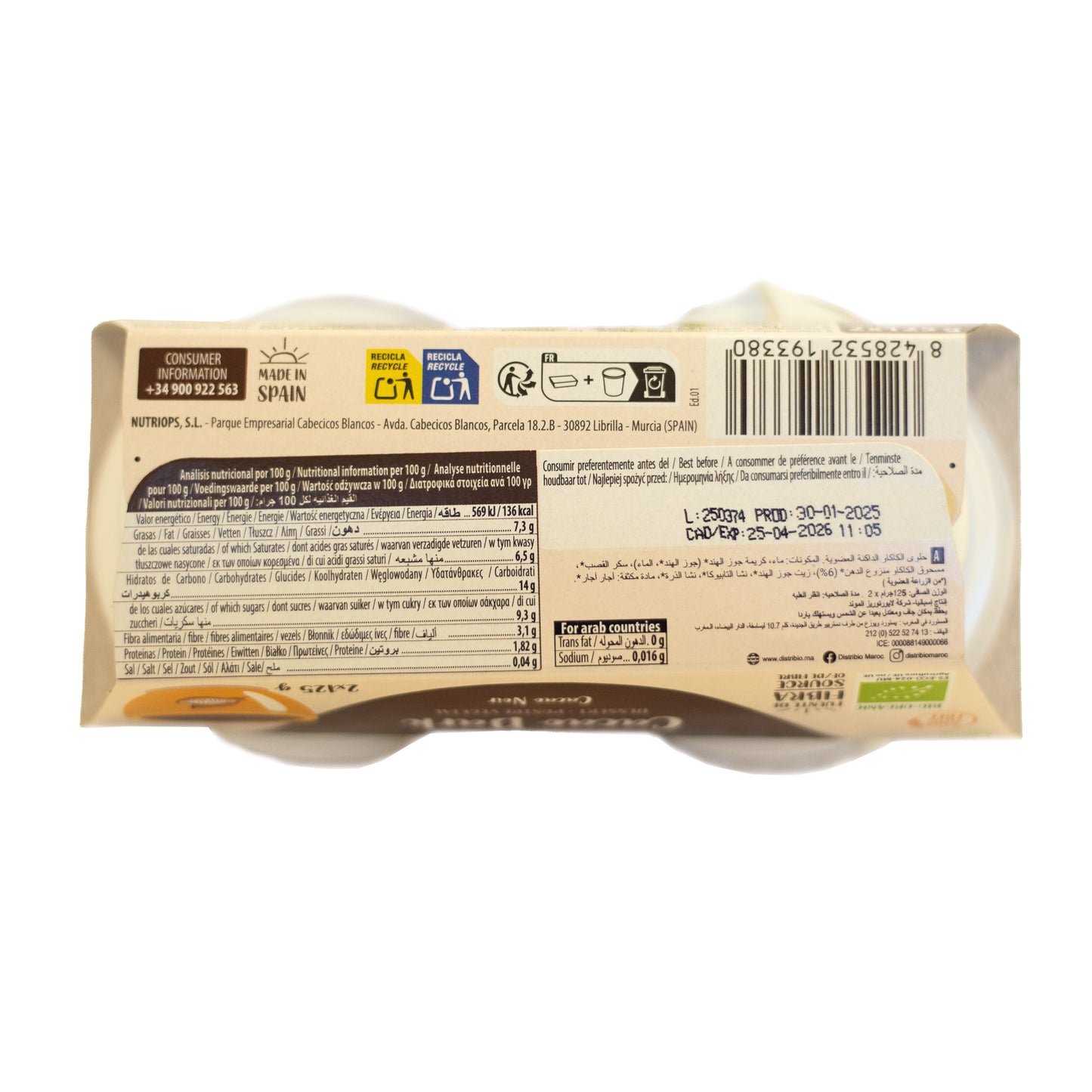 Postre Cacao Dark Bio Ecomil