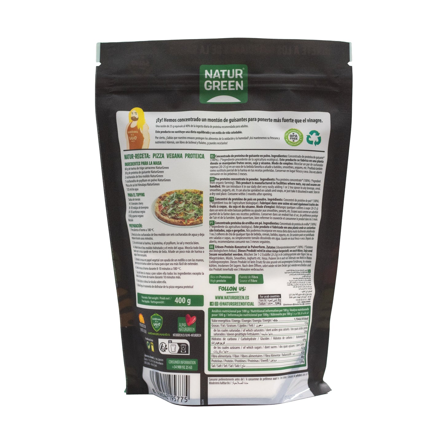 Pack 10x Proteína de Guisante Bio 400g NaturGreen