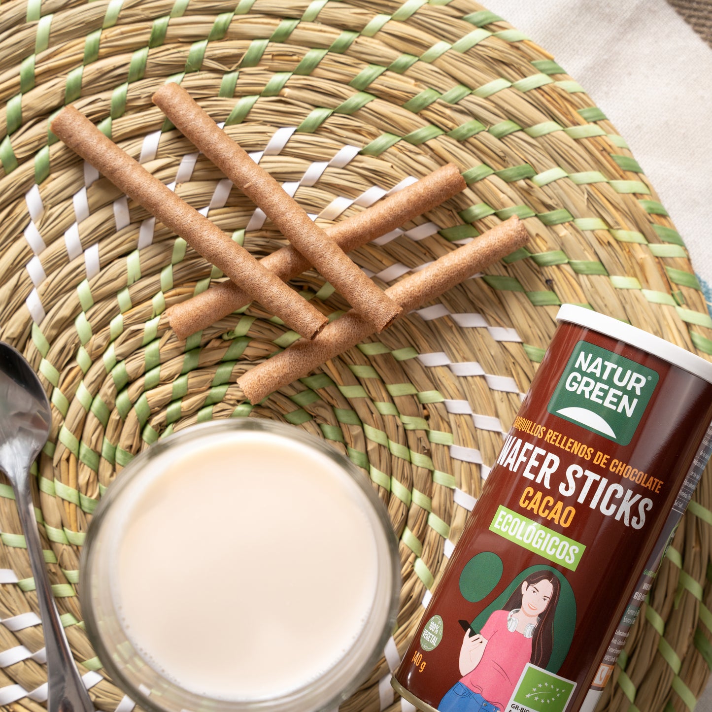 Pack 12x Wafer sticks de cacao Bio 140g NaturGreen