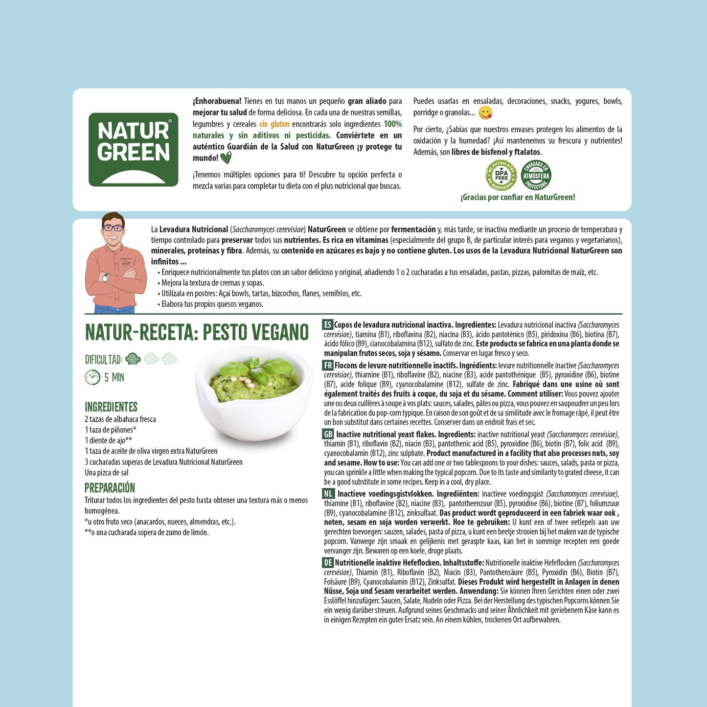 Levadura nutricional Convencional 150 g NaturGreen