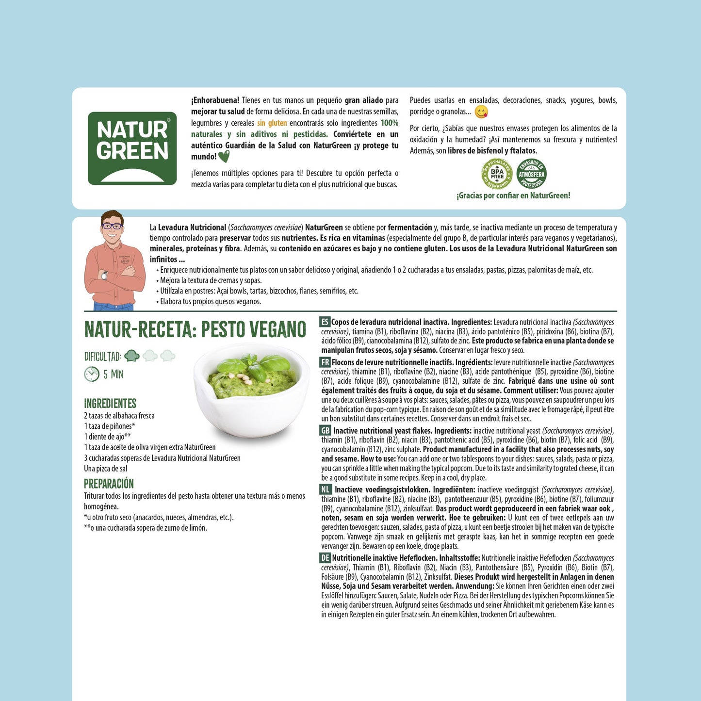 Levadura nutricional Convencional 150 g NaturGreen
