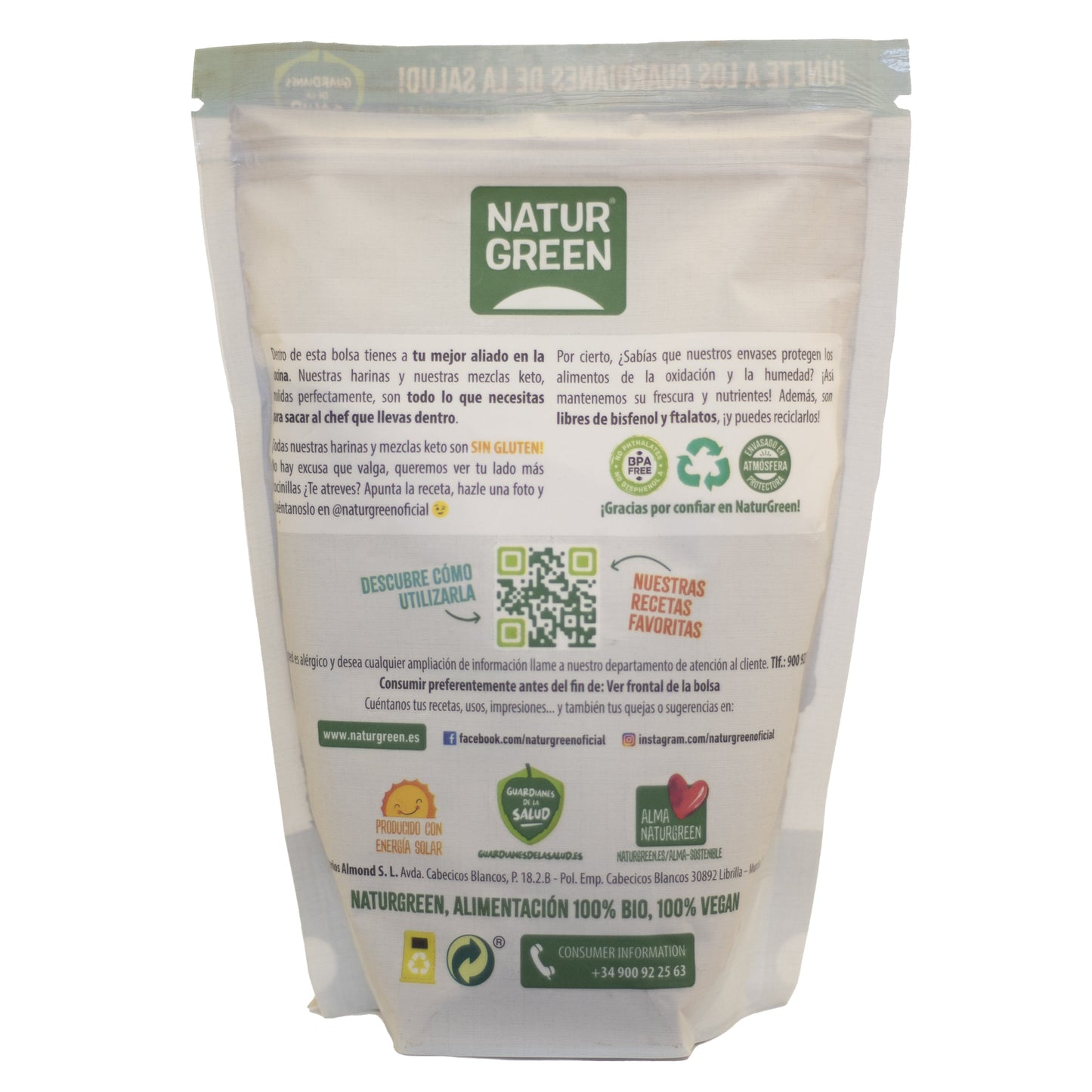 Pack 8x Harina de Algarroba Ecológica 500 g NaturGreen