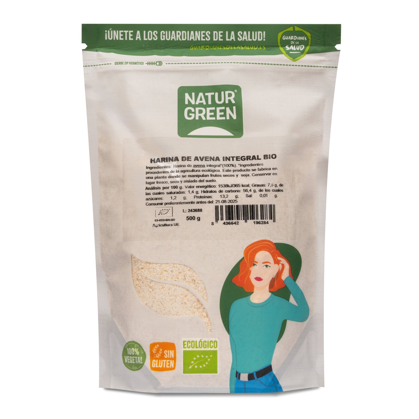 Harina de Avena Integral Bio 500g NaturGreen