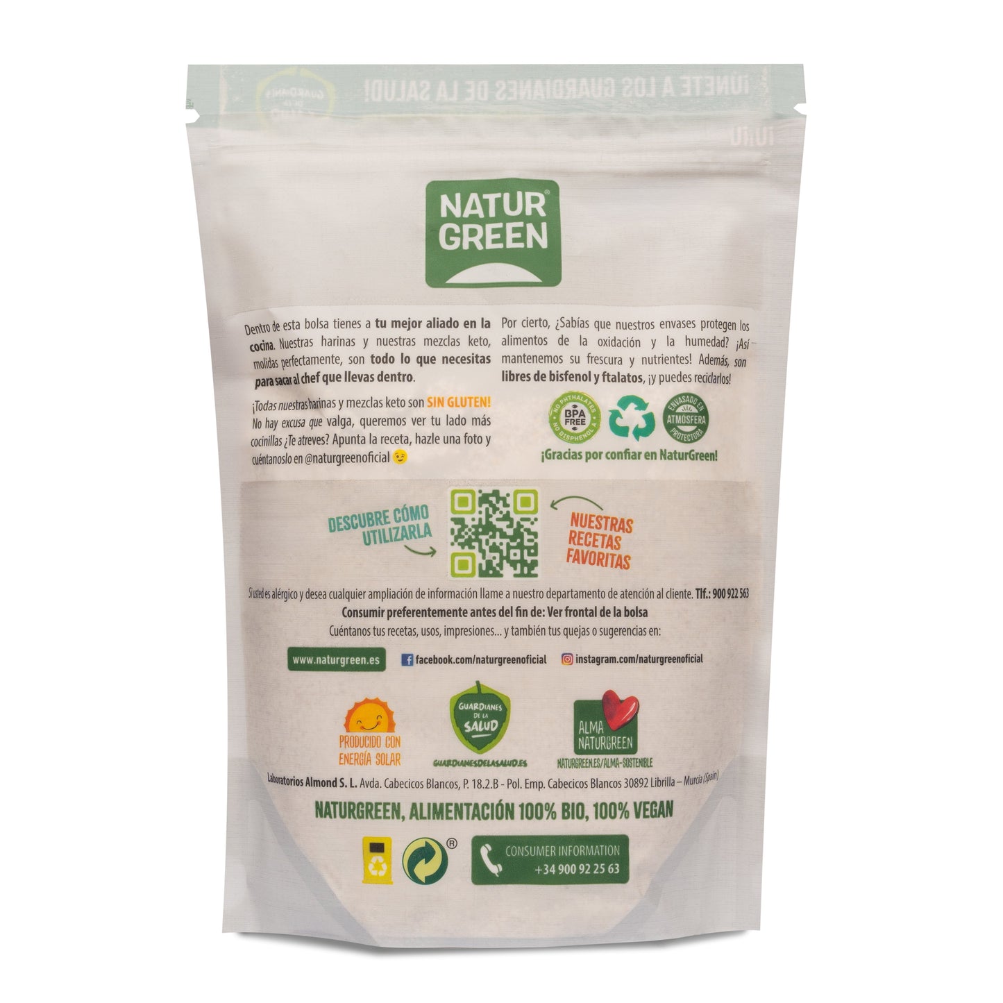 Harina de Avena Integral Bio 500g NaturGreen