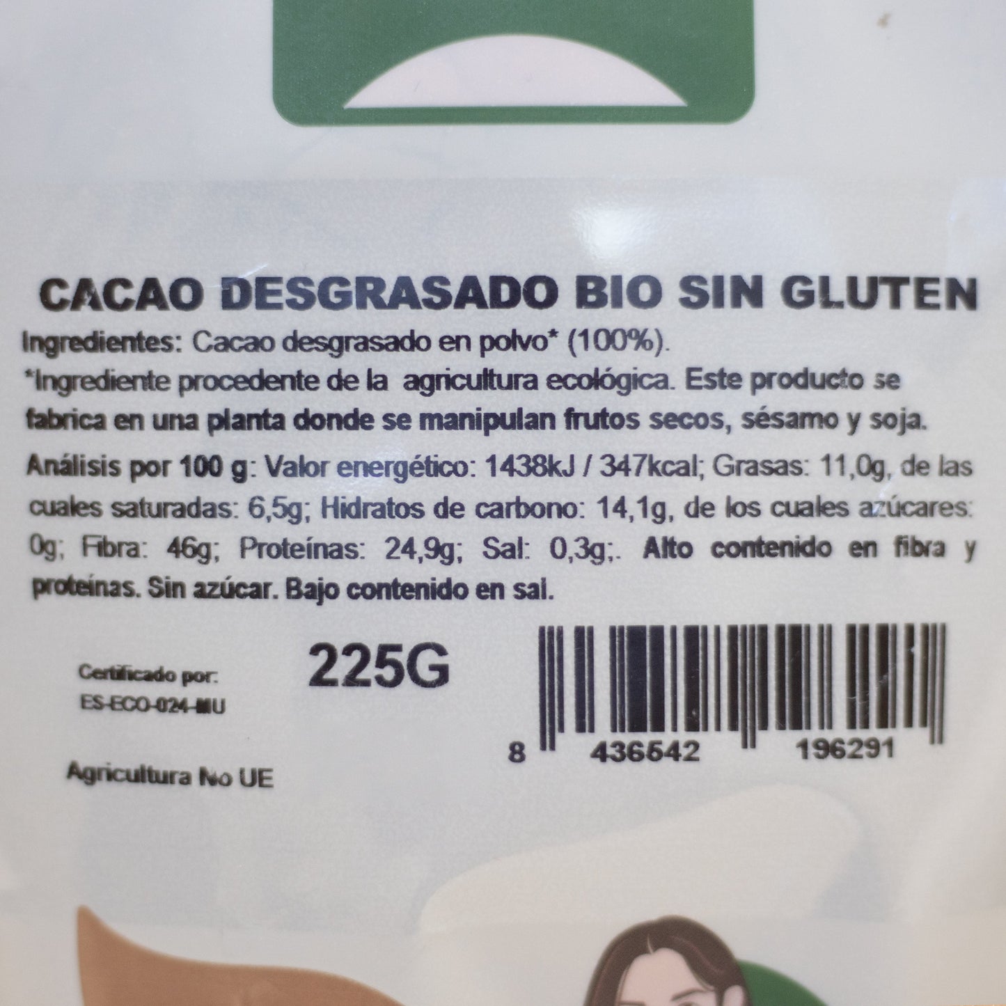 Cacao Desgrasado Bio 225g NaturGreen