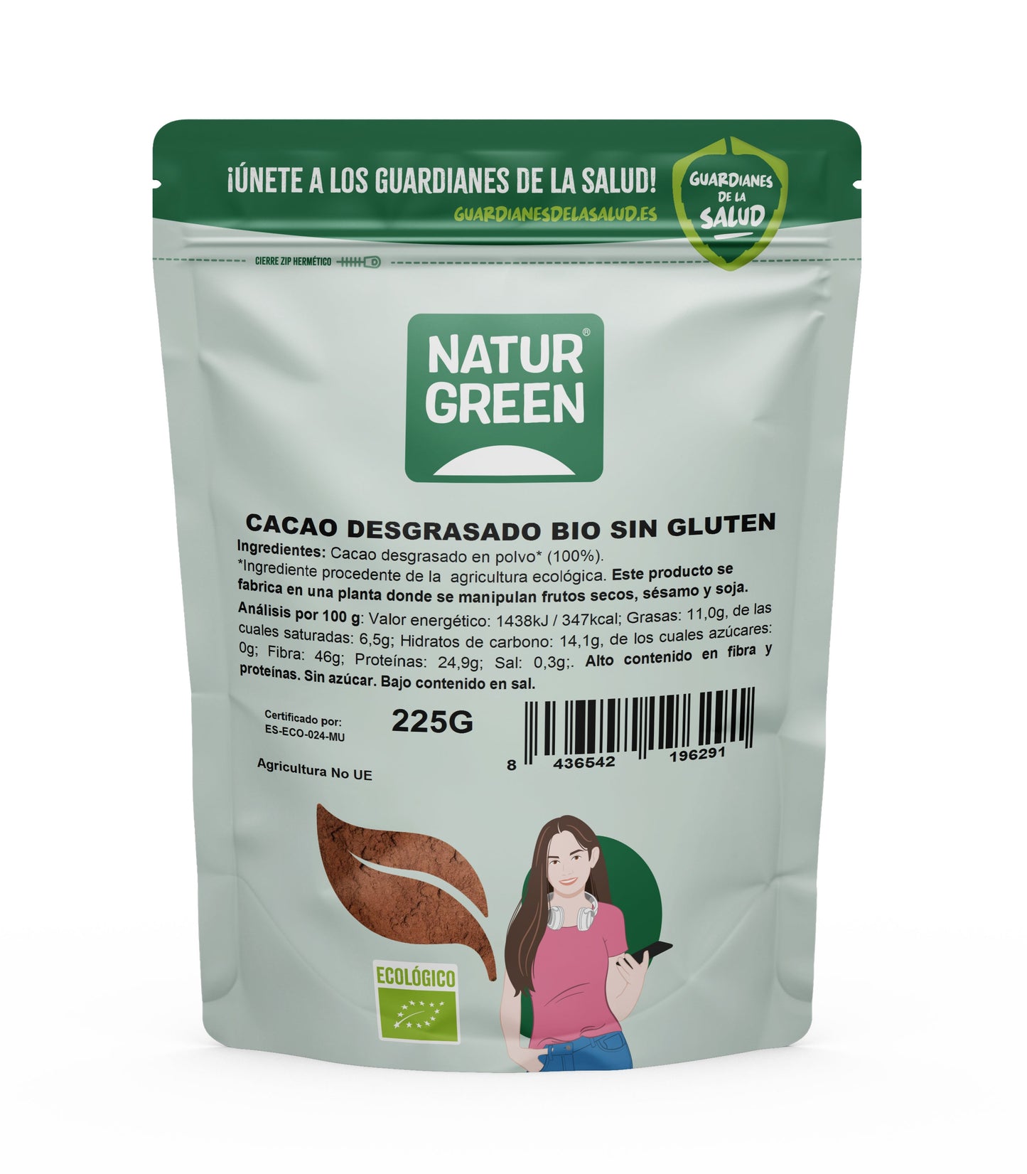 Cacao Desgrasado Bio 225g NaturGreen