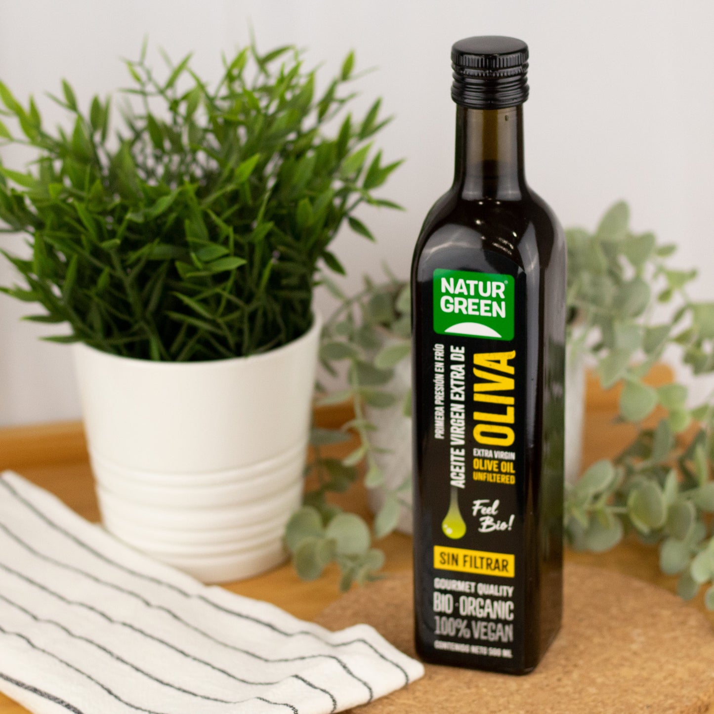 Pack 6x Aceite de Oliva Virgen Extra Sin Filtrar Bio 500 ml NaturGreen