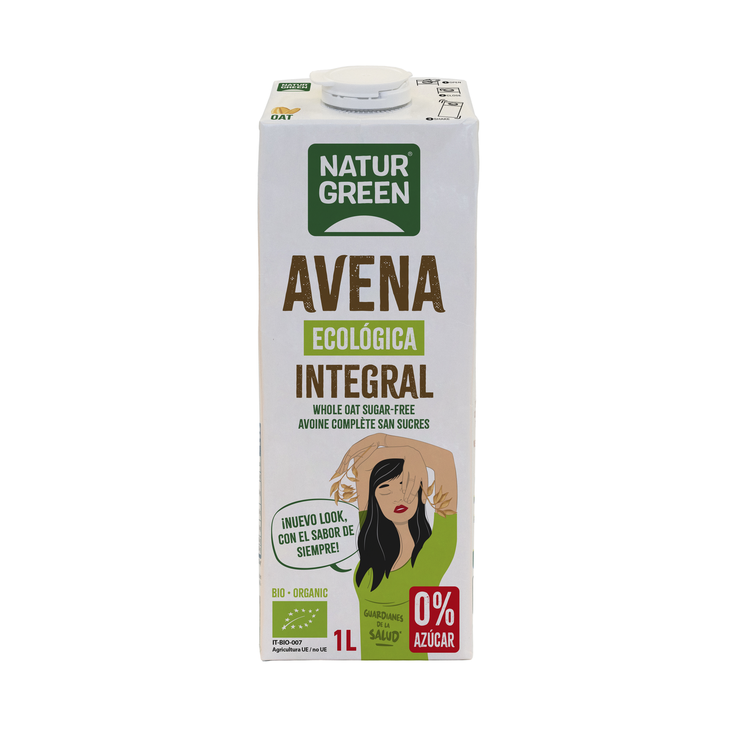 Bebida de Avena Integral 0% Azúcares Bio 1L NaturGreen
