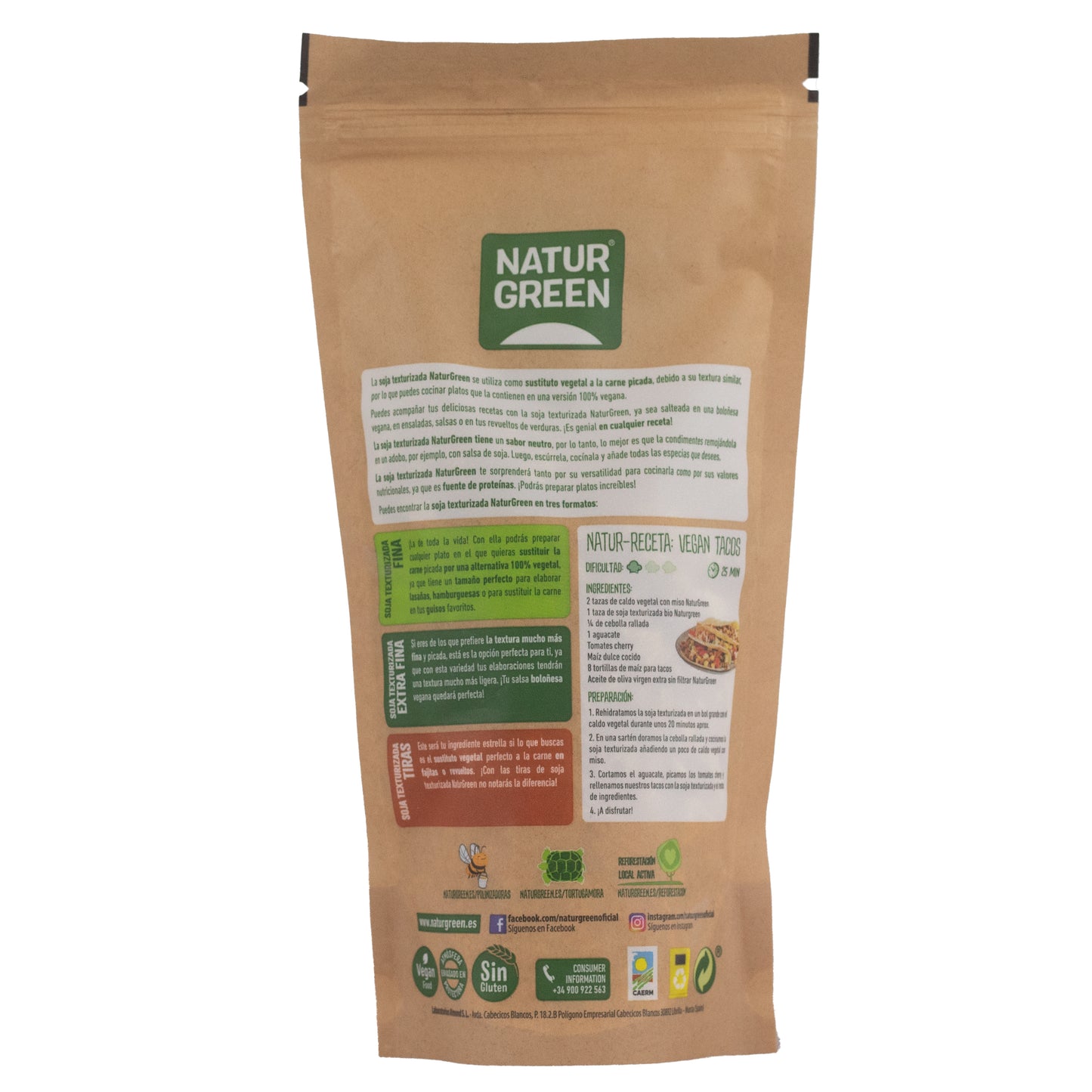 Soja texturizada tiras Bio 115g NaturGreen