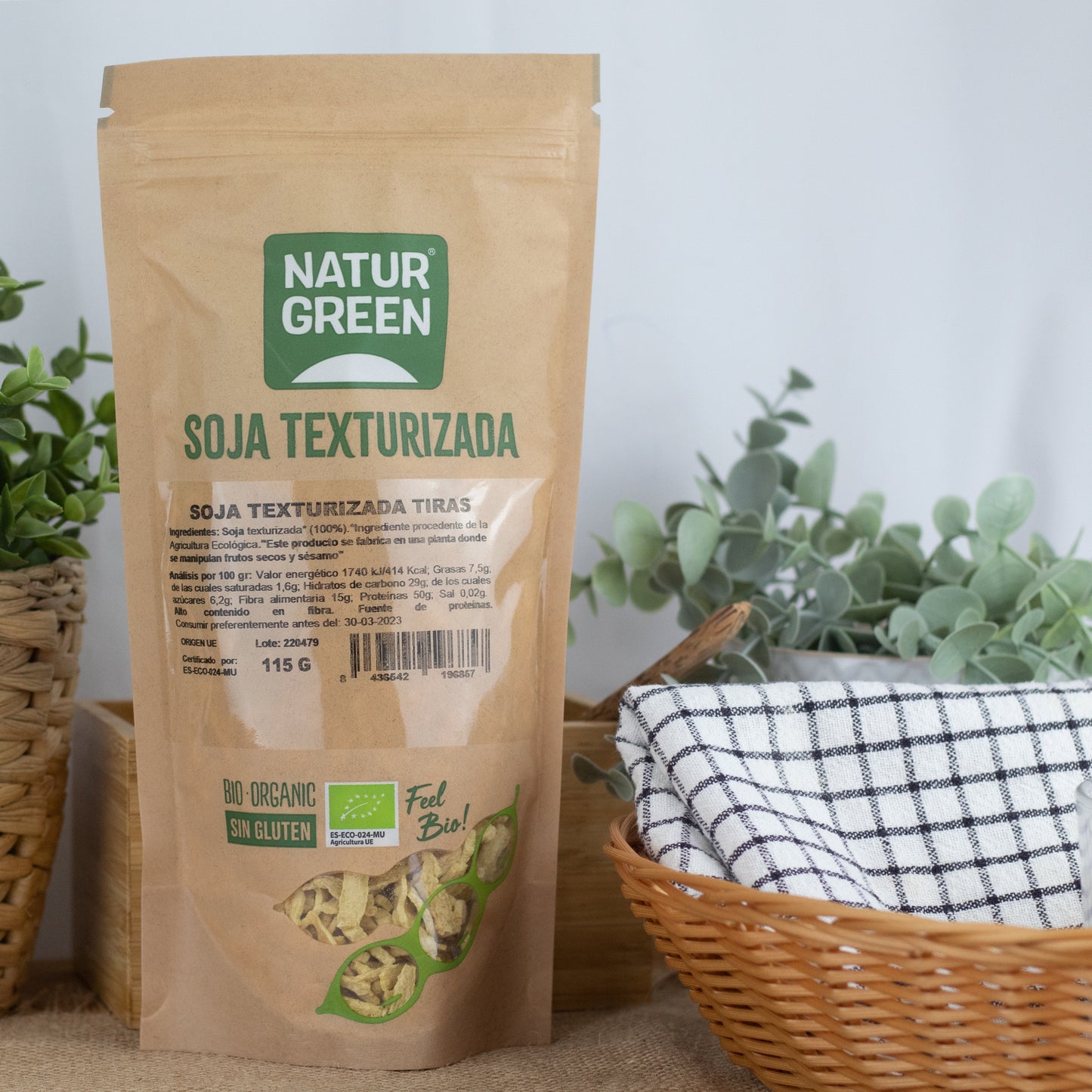 Soja texturizada tiras Bio 115g NaturGreen