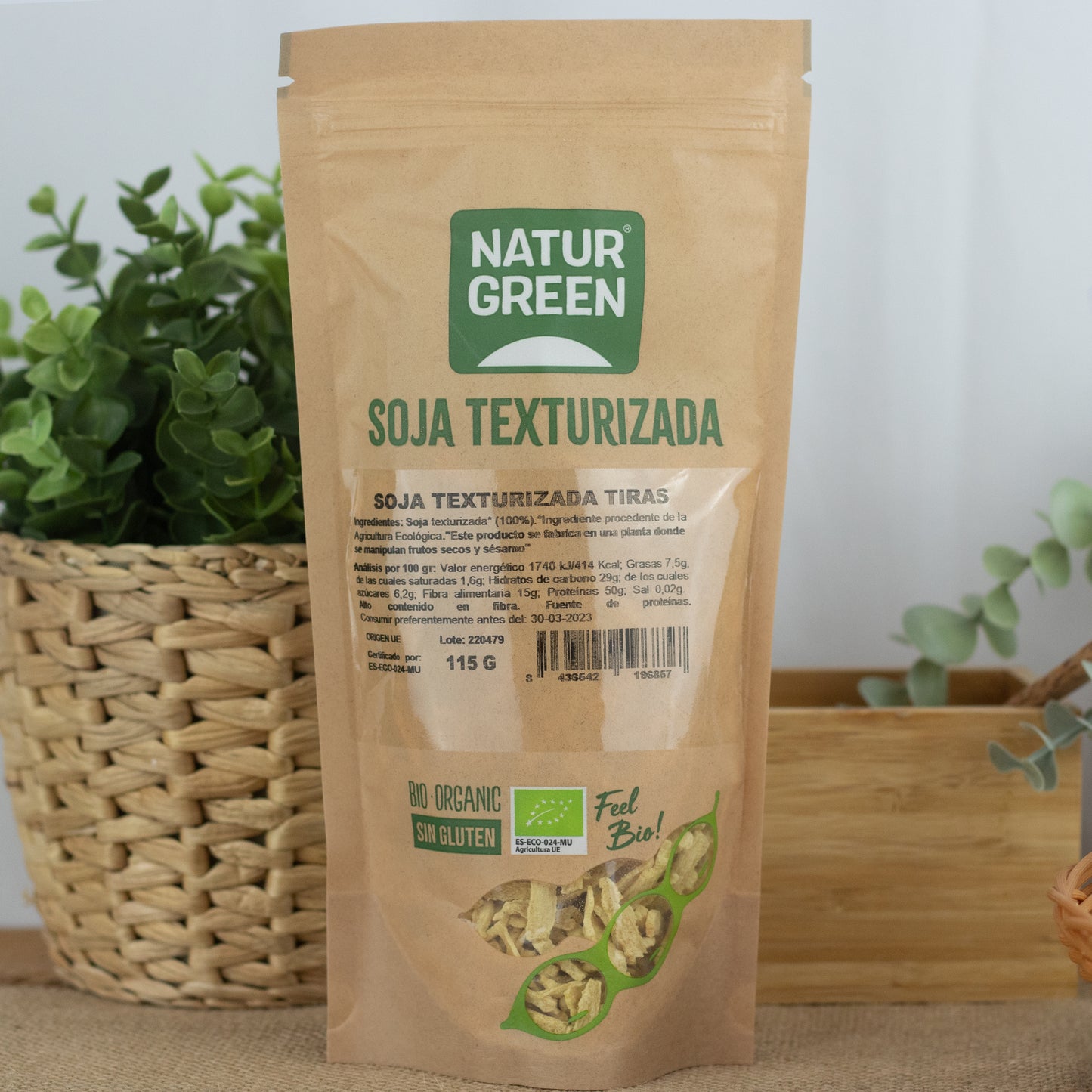 Soja texturizada tiras Bio 115g NaturGreen