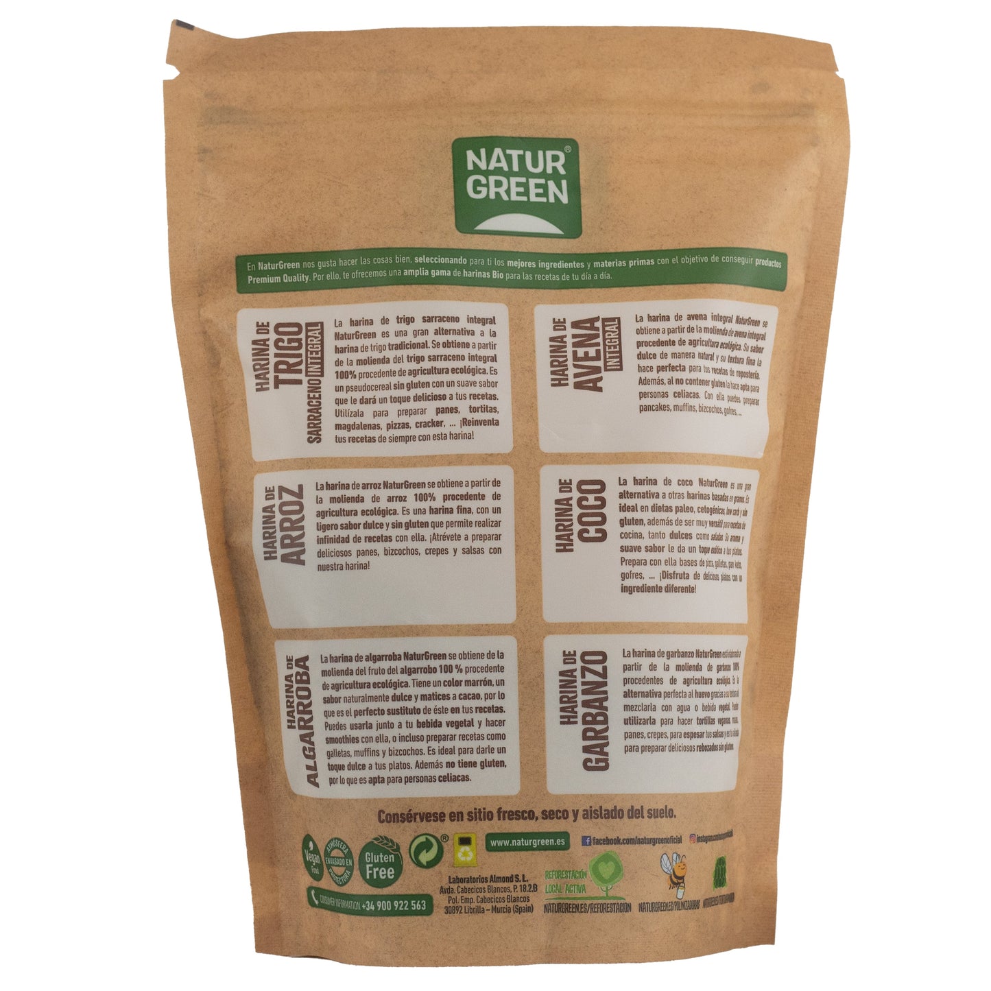 Pack 6x Harina de Cáñamo Bio 300 g NaturGreen