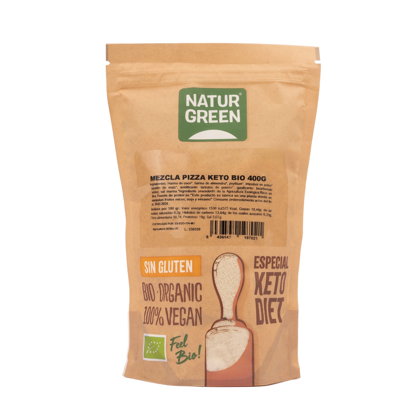 Mezcla Pizza Keto Sin Gluten Bio 400 g NaturGreen