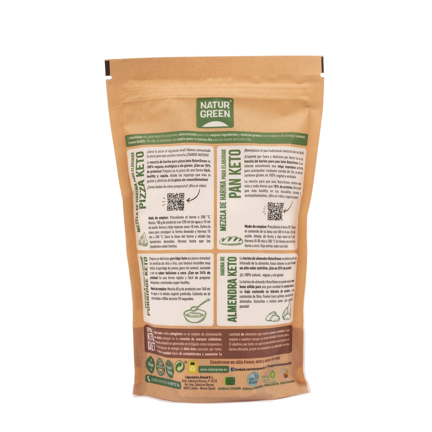Mezcla Pizza Keto Sin Gluten Bio 400 g NaturGreen