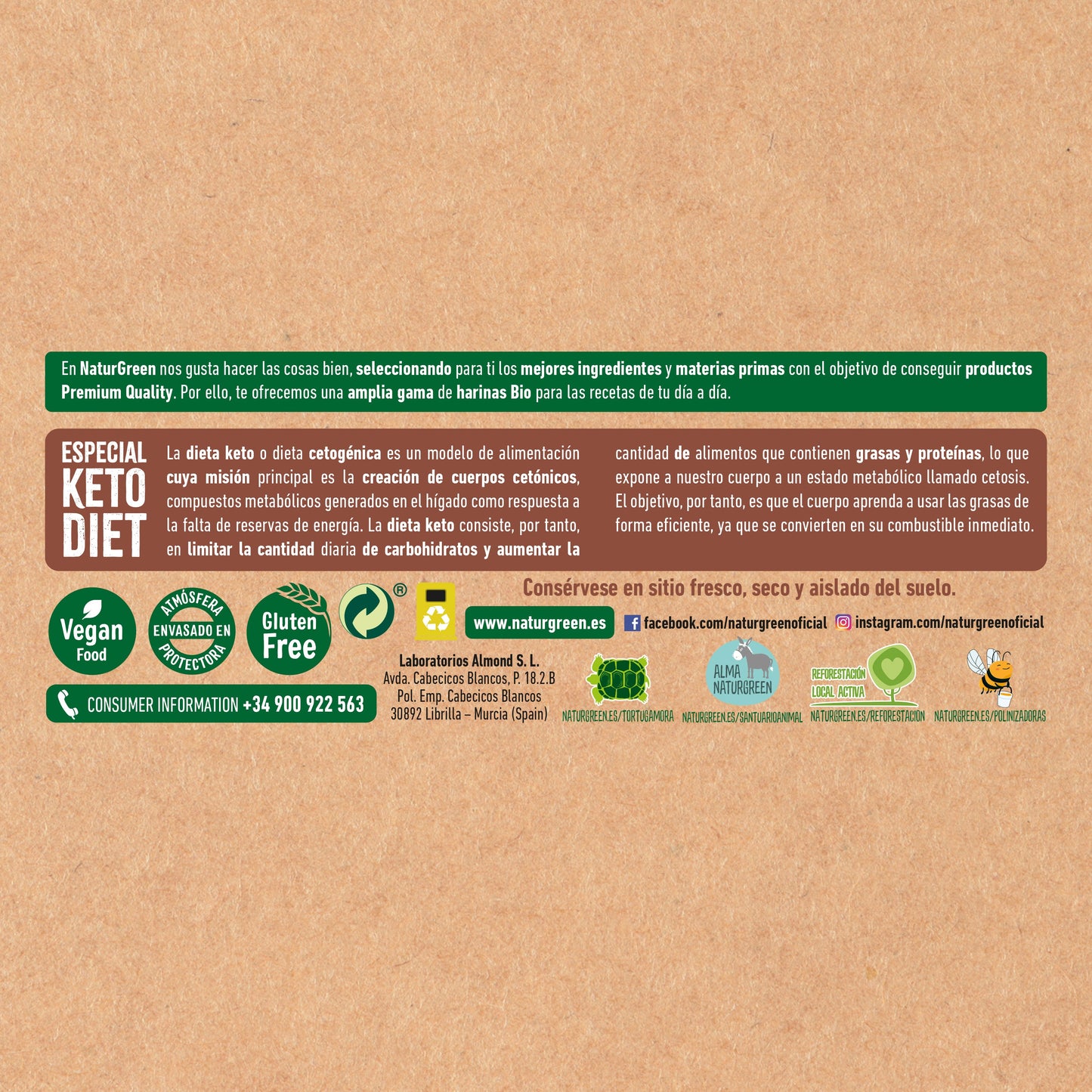 Pack 8x Porridge Keto Bio 300 g NaturGreen