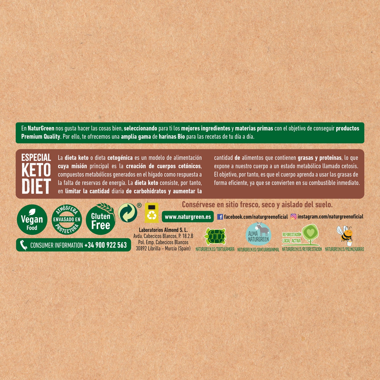 Pack 8x Porridge Keto Bio 300 g NaturGreen