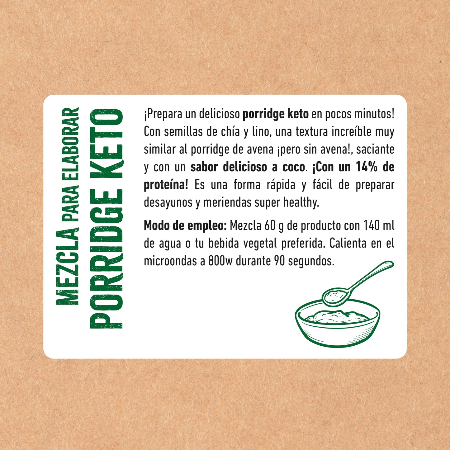 Pack 8x Porridge Keto Bio 300 g NaturGreen