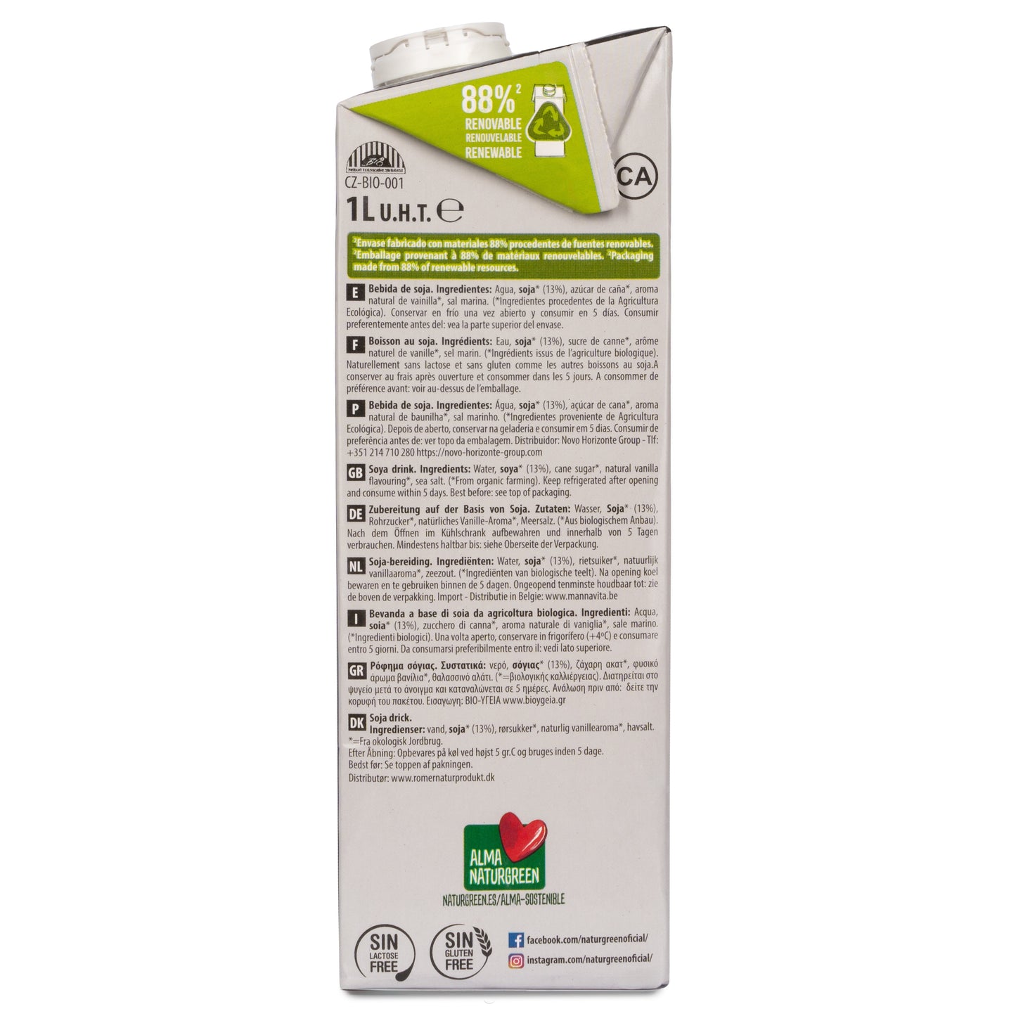 Bebida de Soja Ecológica con Proteína 1L NaturGreen