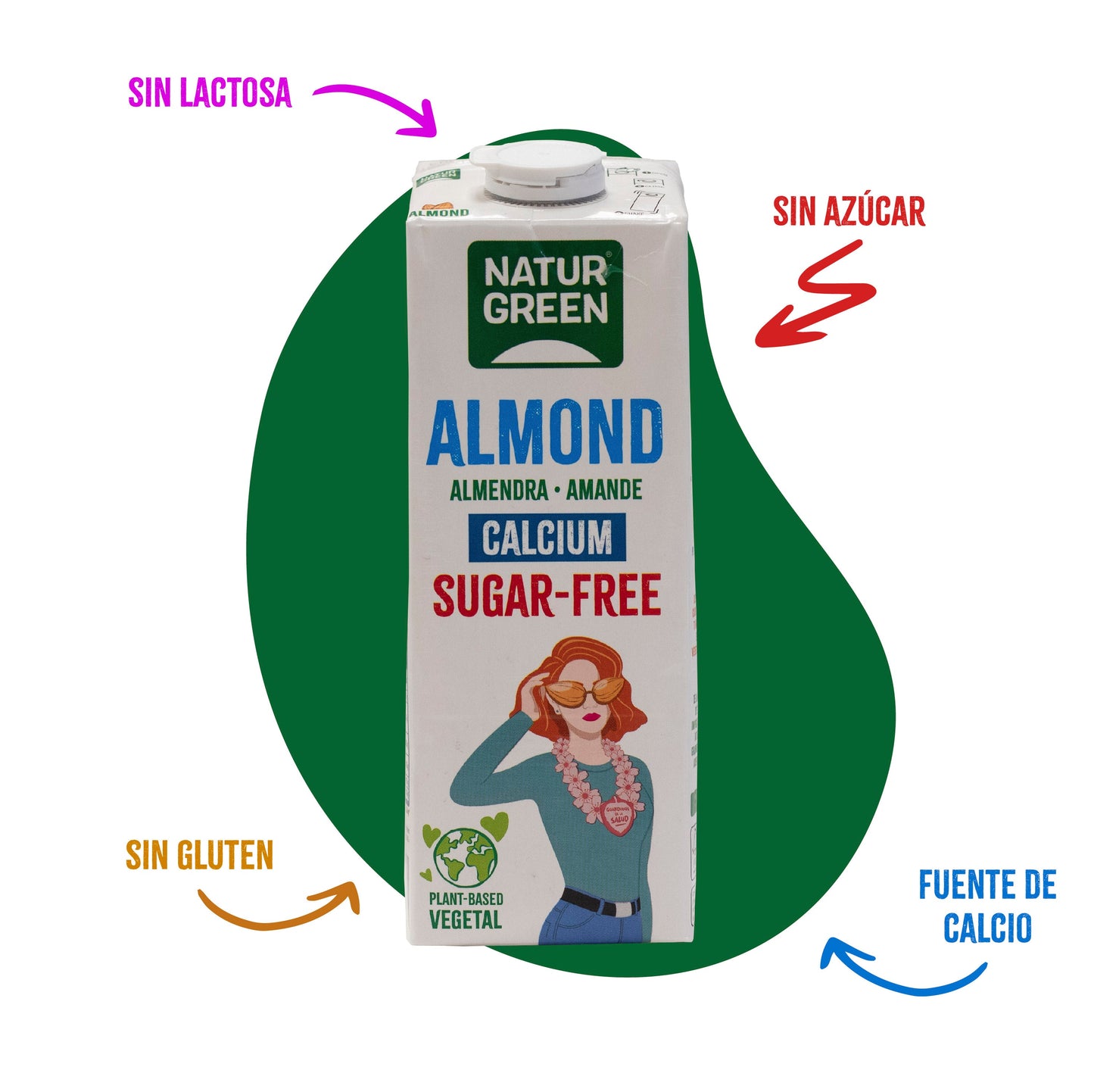 Bebida de Almendra Sin Azúcar con Calcio 1L NaturGreen