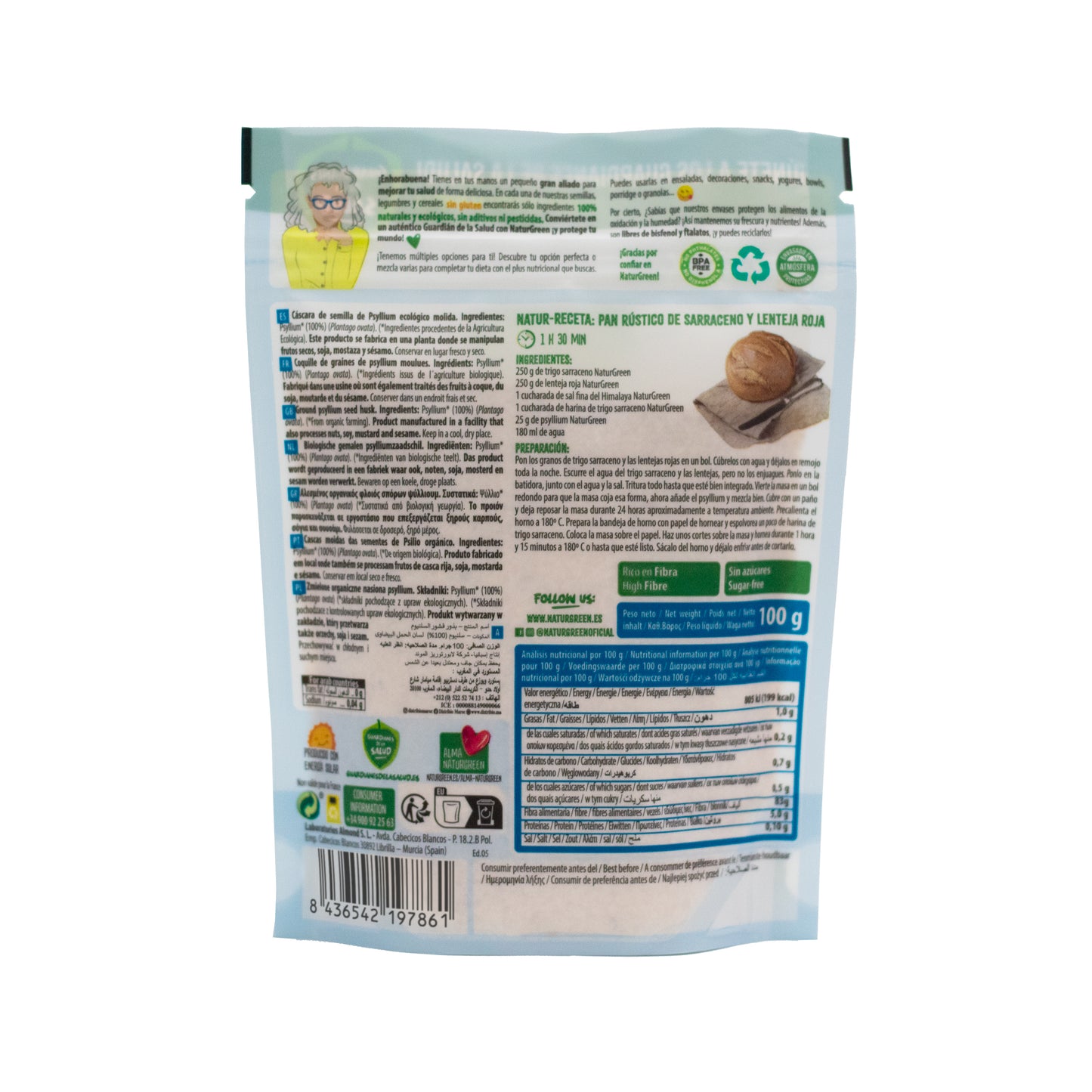 Pack 9x NaturGreen Psyllium Bio 100 g