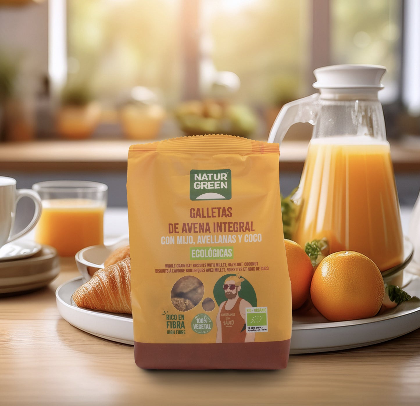 Galleta de Avena Integral con mijo, avellanas y coco Bio 140g NaturGreen