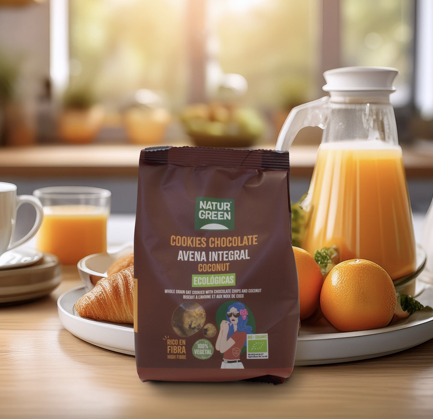 Pack 8x Cookie de Avena Integral con Coco Bio 140g NaturGreen