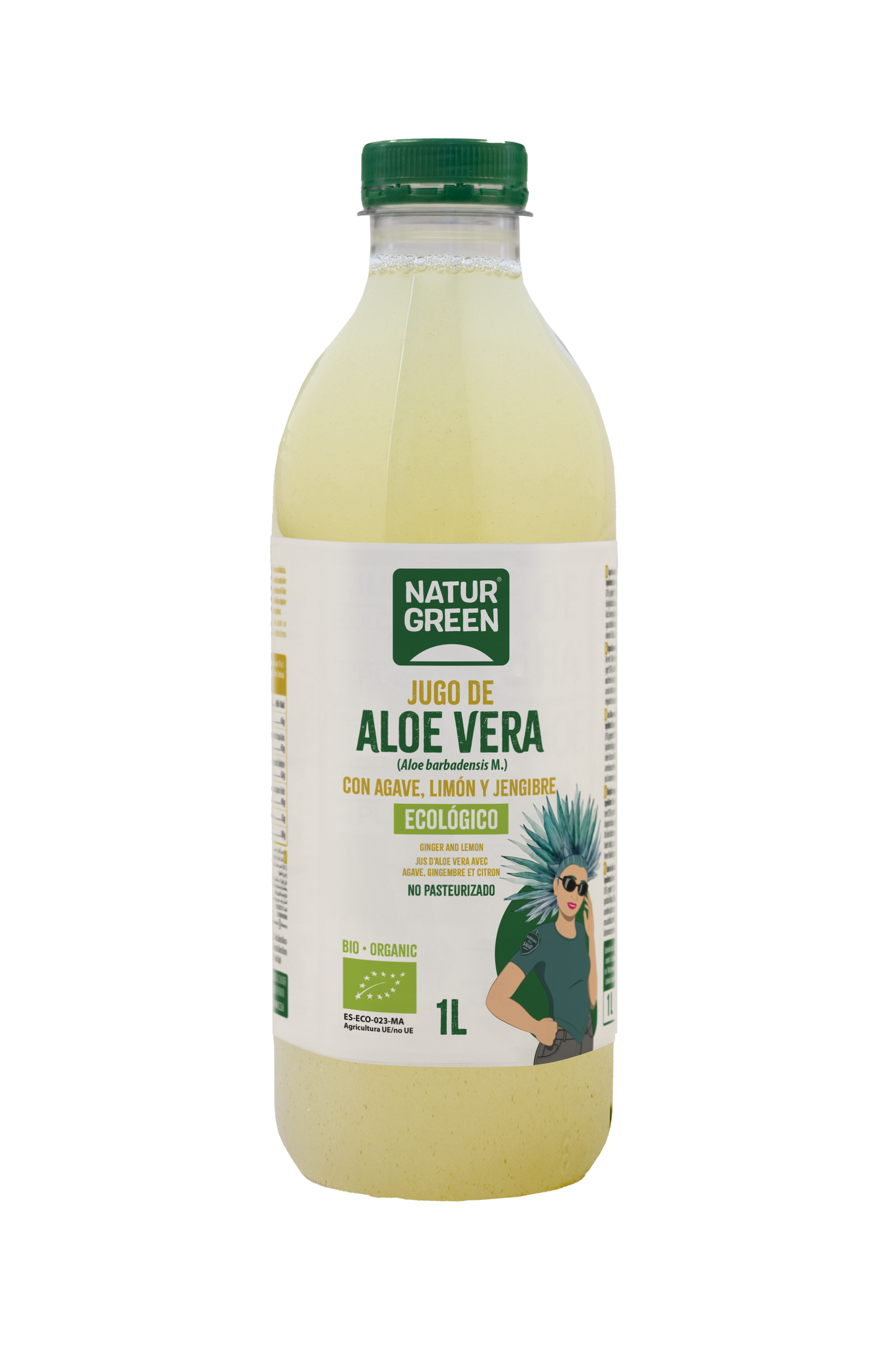 Jugo de Aloe Vera con Agave, Limón y Jengibre Bio 1L NaturGreen