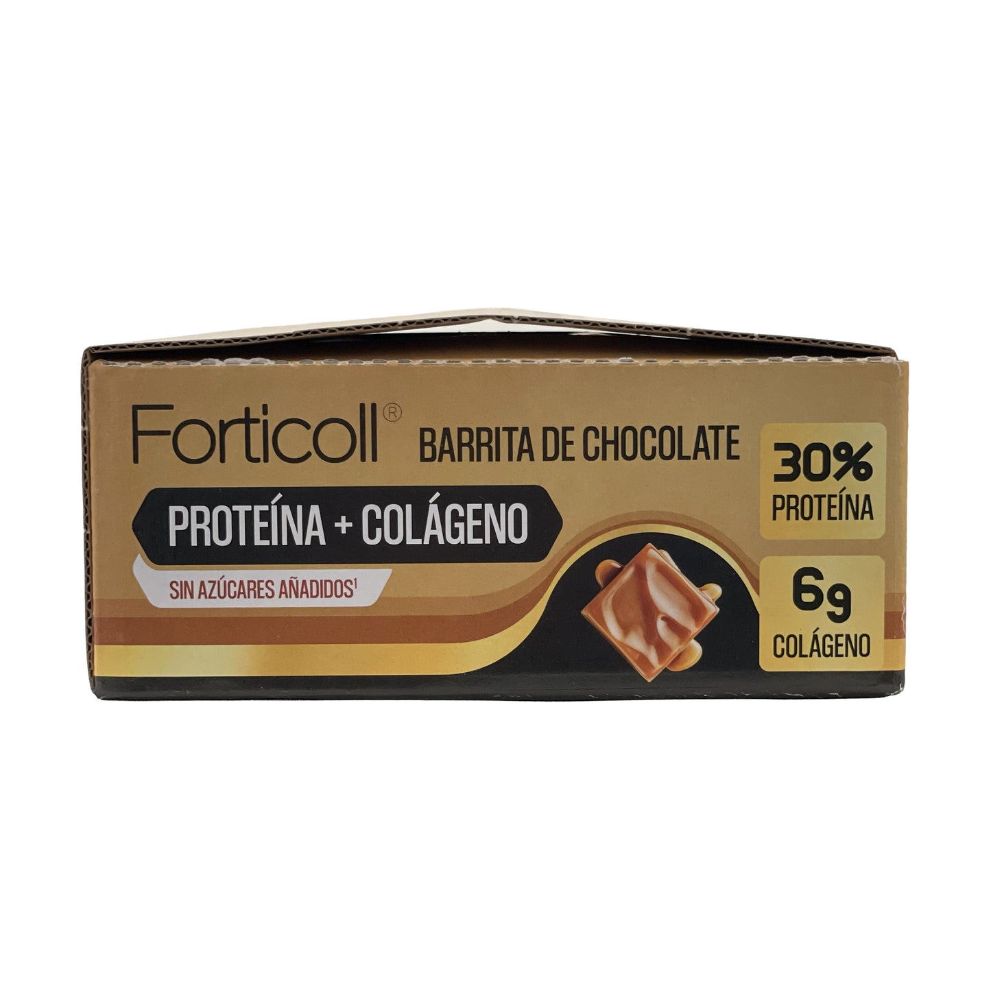 Pack 12x Barrita Proteína Colágeno Caramelo 50 g Forticoll