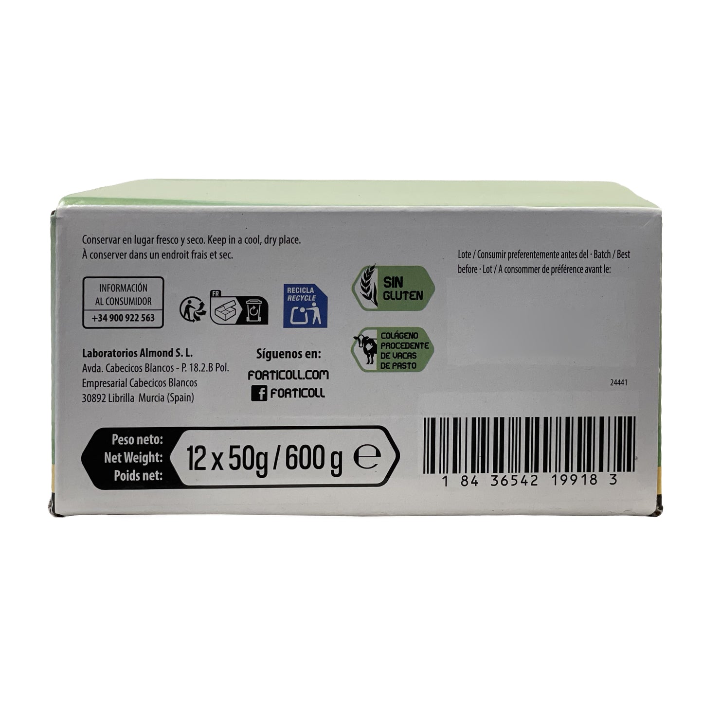 Pack 12x Barrita Proteína Colágeno Coco 50 g Forticoll