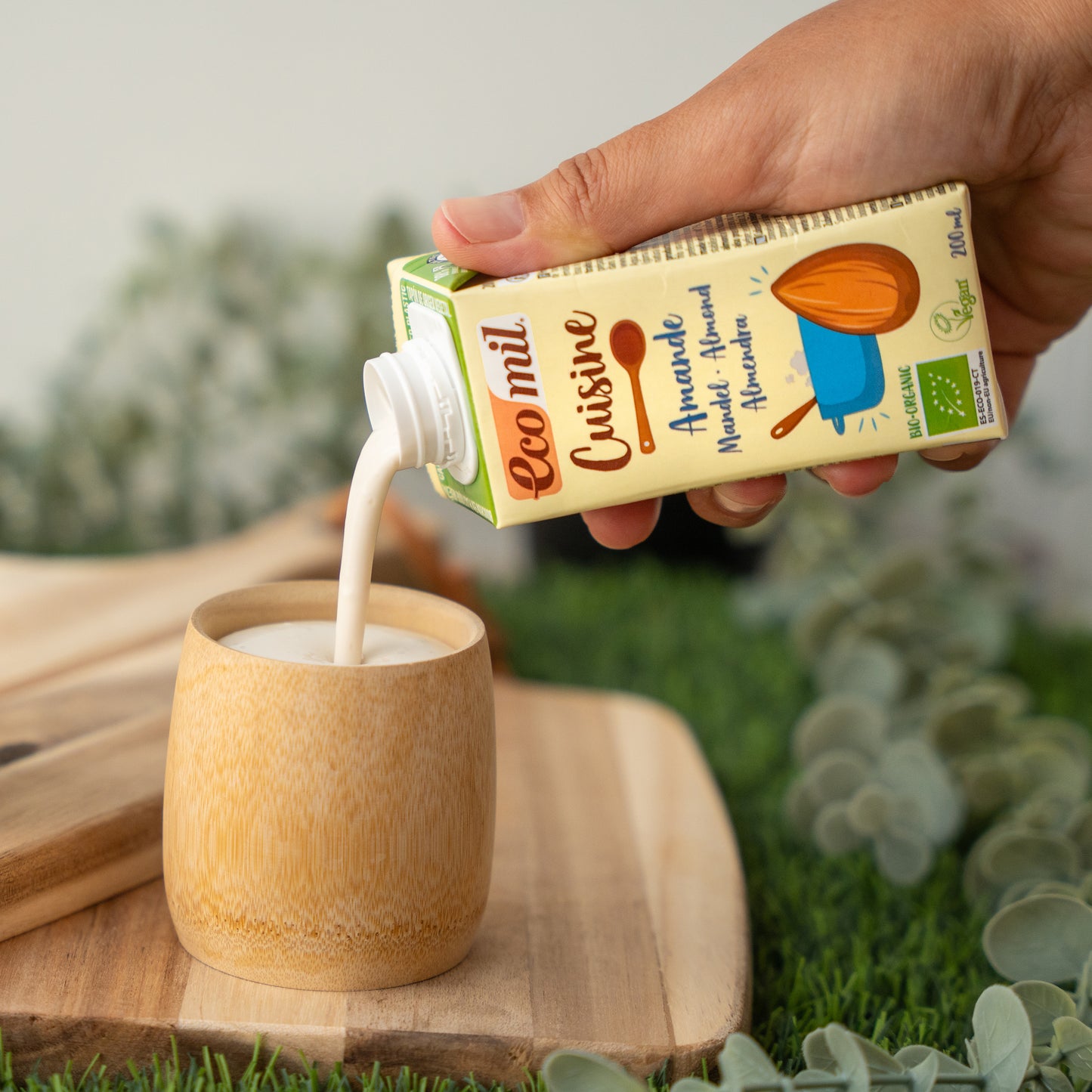 Pack 24x Nata ecológica para cocinar de Almendra 200 ml. EcoMil Cuisine
