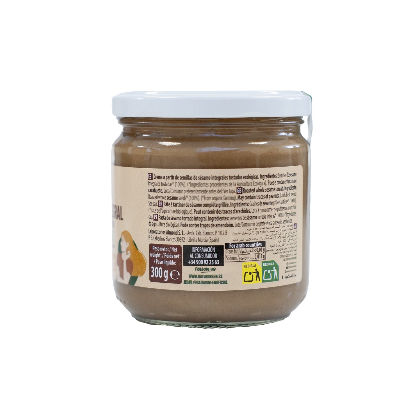 Tahín de Sésamo Tostado Ecológico 300g NaturGreen