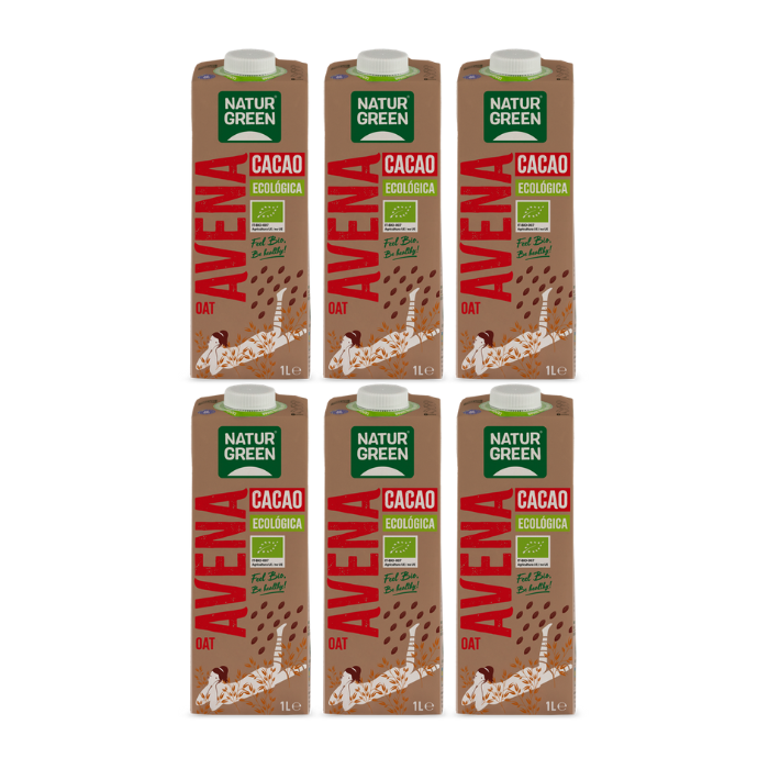 Pack 6x Bebida de Avena y Cacao Bio 1L NaturGreen