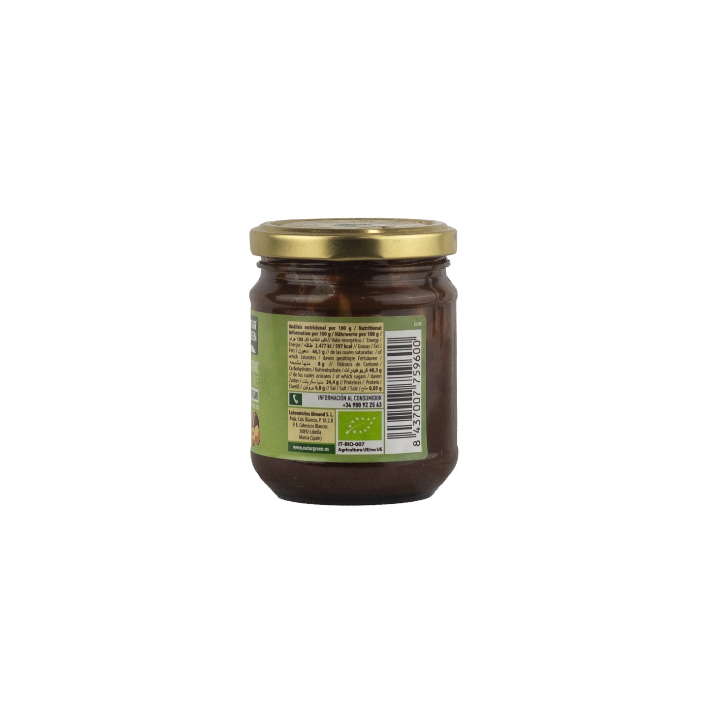 Crema de Avellana y Algarroba Ecológica 200g NaturGreen