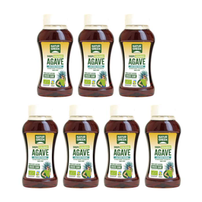 Pack 7x Sirope de Agave Crudo Ecológico 500 ml NaturGreen