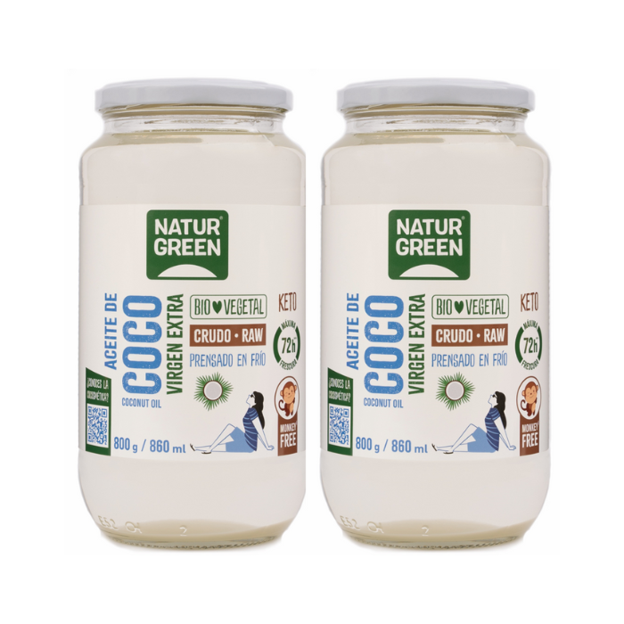 Pack 2x Aceite de Coco Virgen Ecológico 860 ml NaturGreen