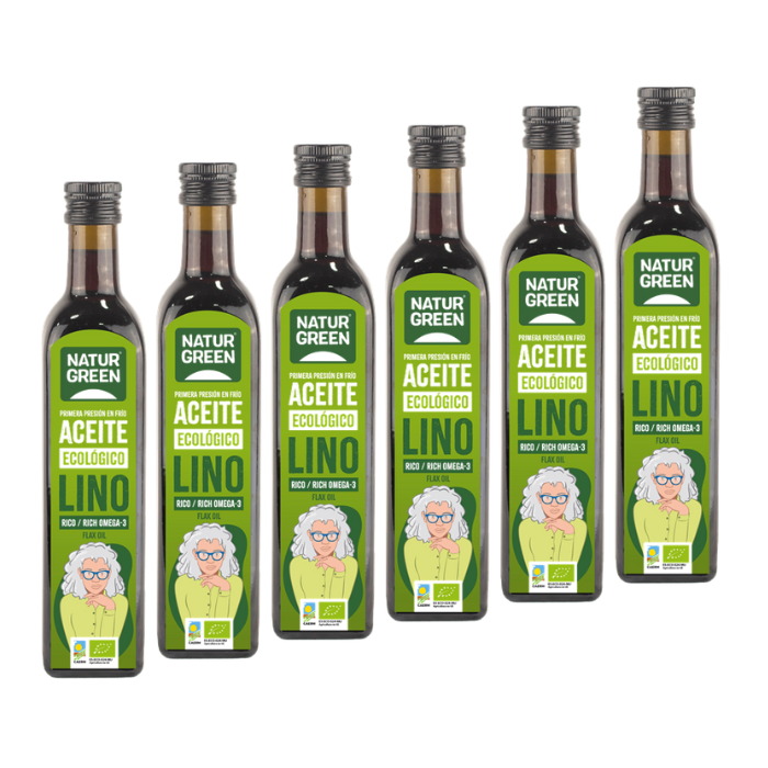 Pack 6x Aceite de Lino Ecológico 500 ml NaturGreen